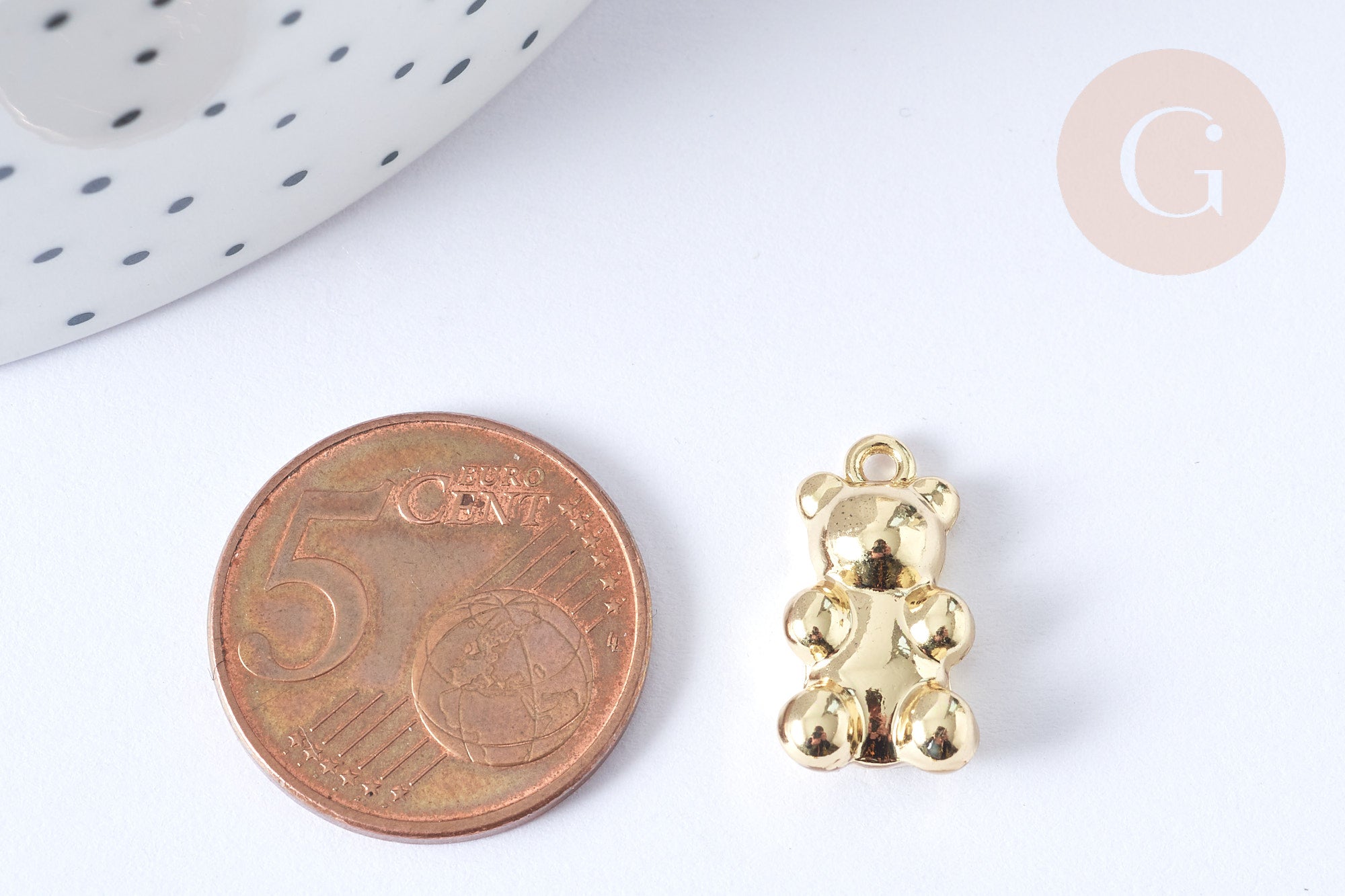 Gingerlily Pendentifs G7890 pendentif ourson zamac doré x1