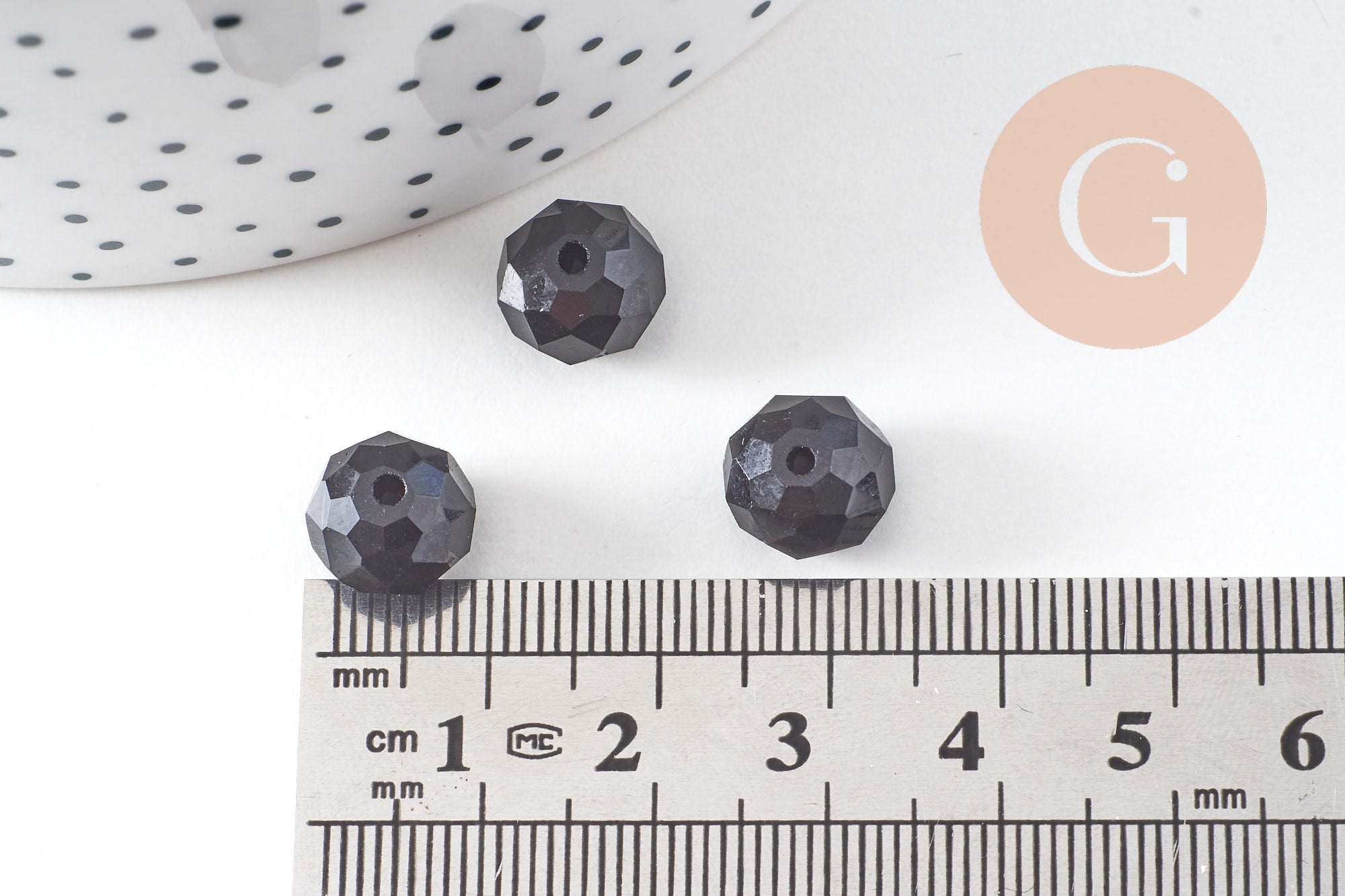 Gingerlily cristal perles noires facettées 10mm x10