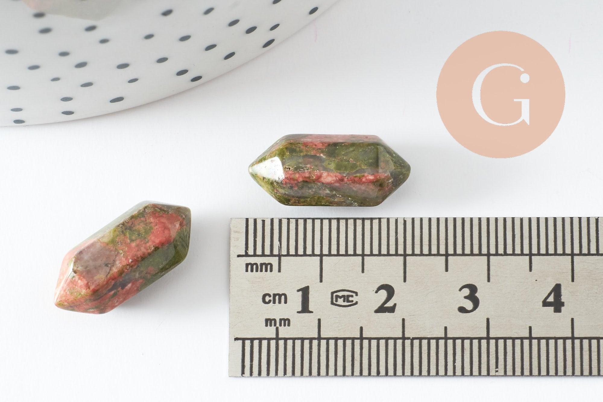 Gingerlily Pointe unakite G9718 pierre naturelle 18mm x1