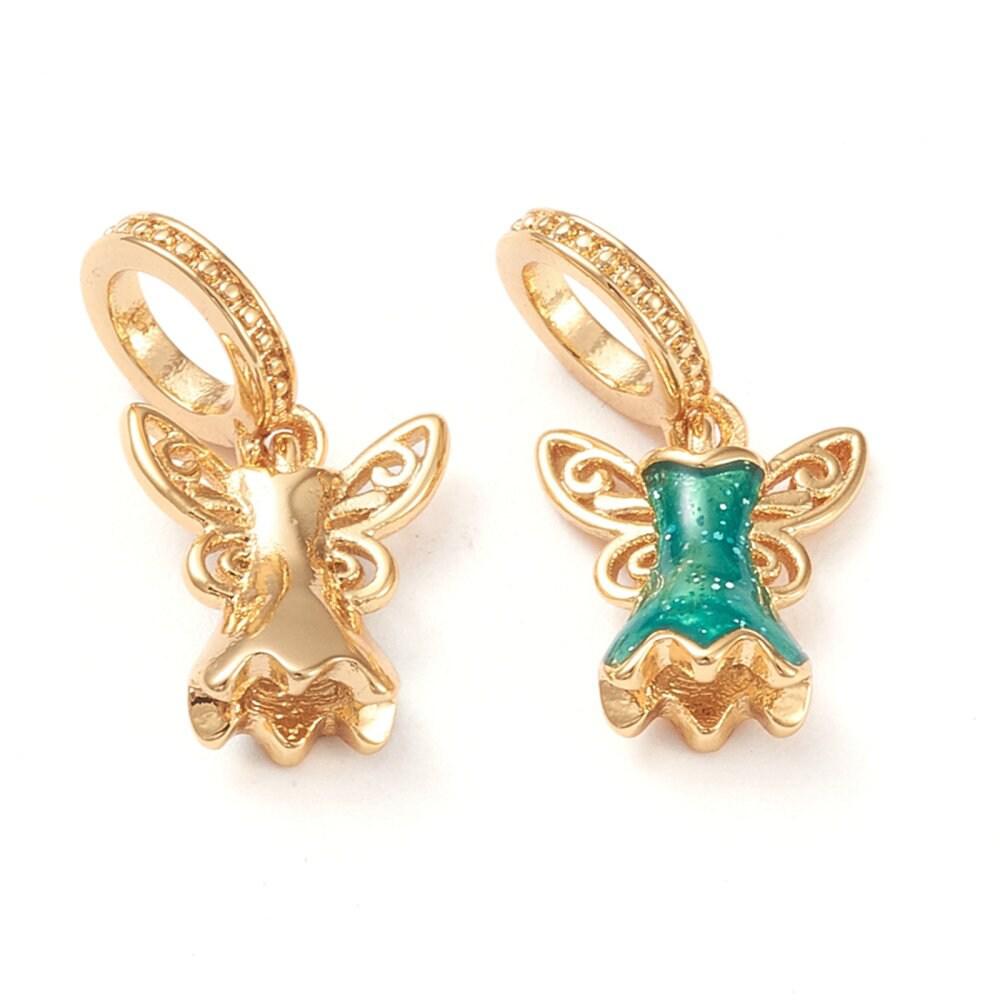 Gingerlily Perles jupe de fée perle grand trou plaqué or 18k mixte