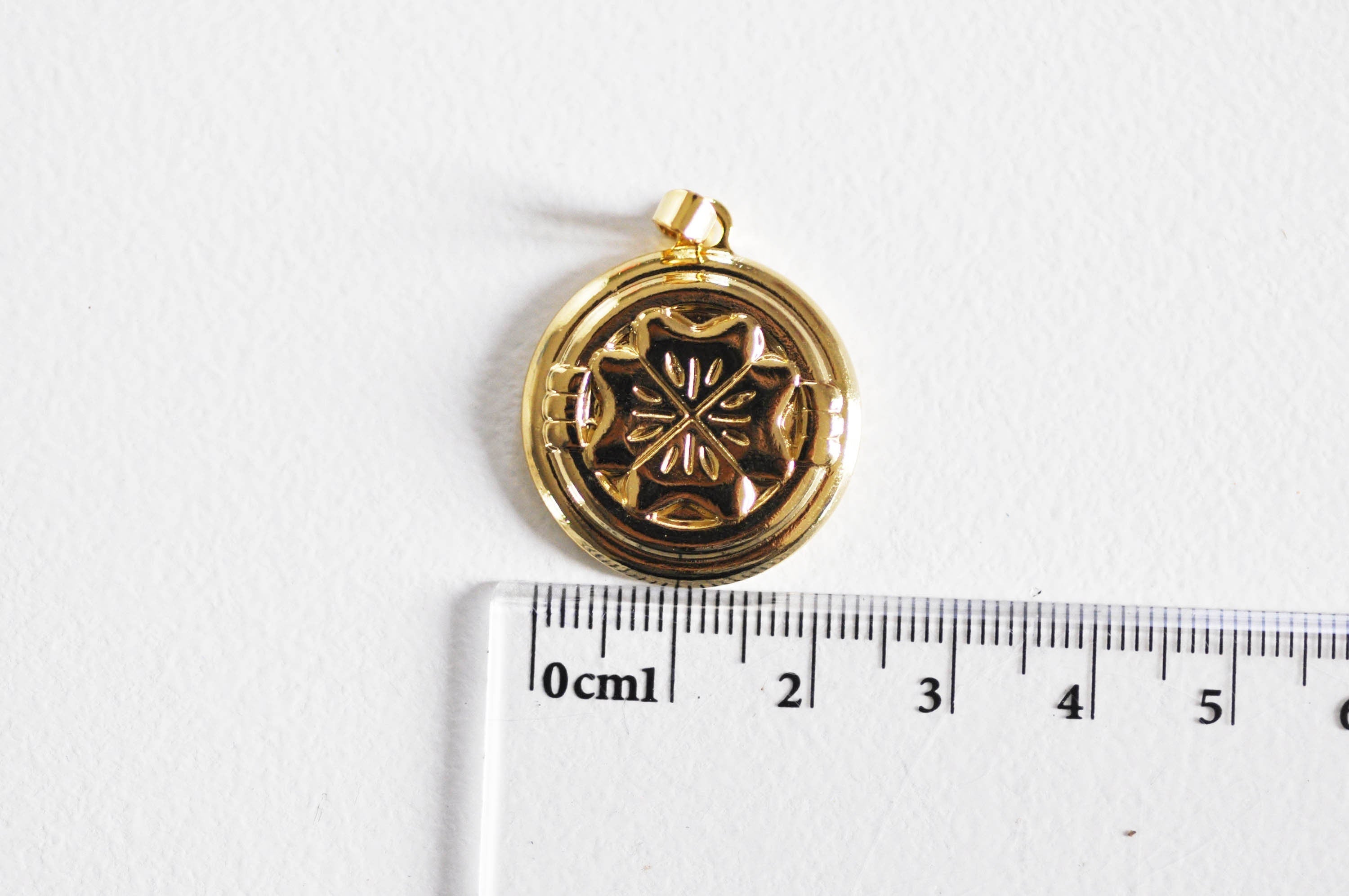 Gingerlily Pendentifs Médaille trèfle doré 27mm x1
