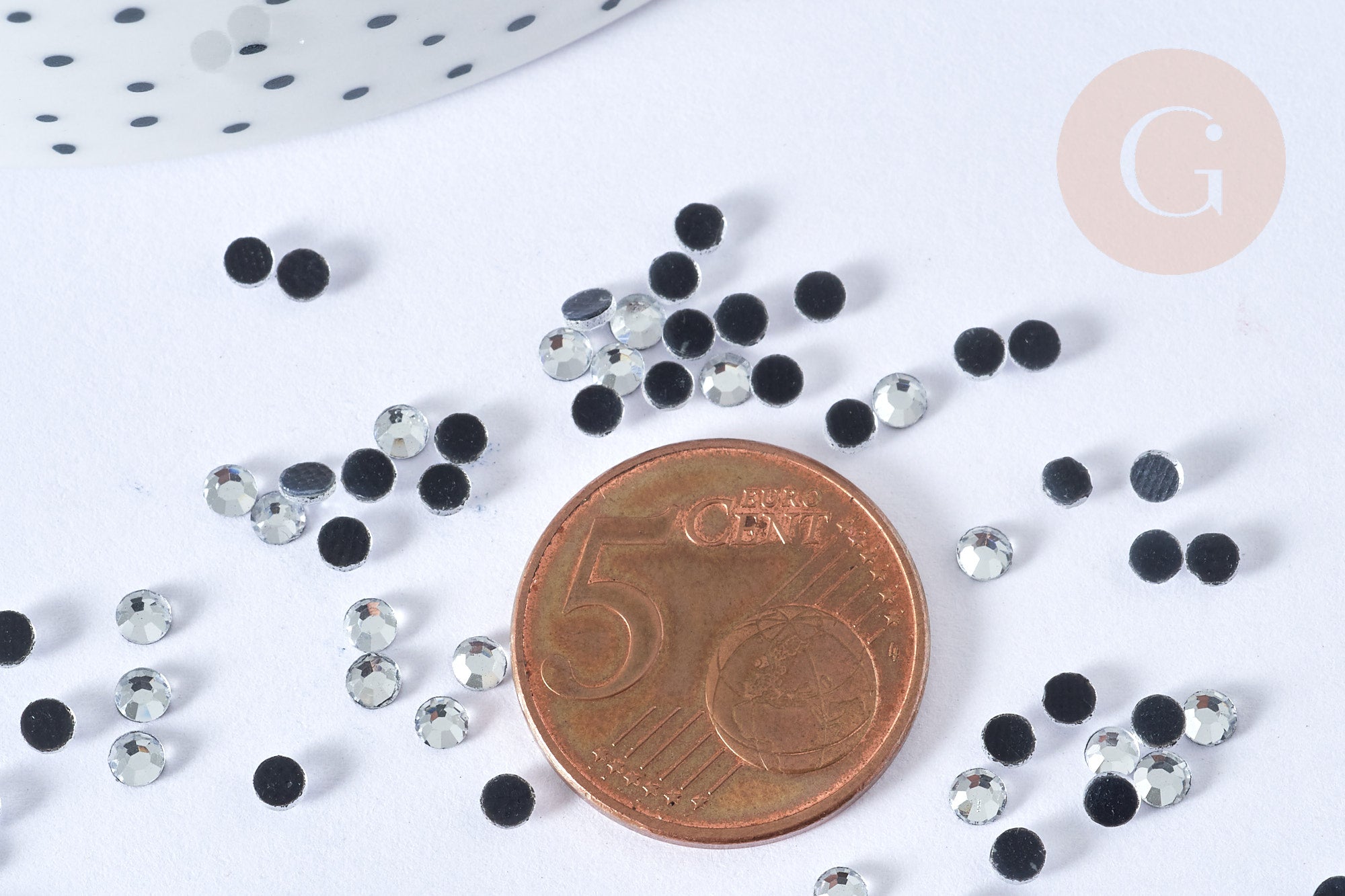 Gingerlily Cabochons strass cristal AB blanc 4,8mm 1g