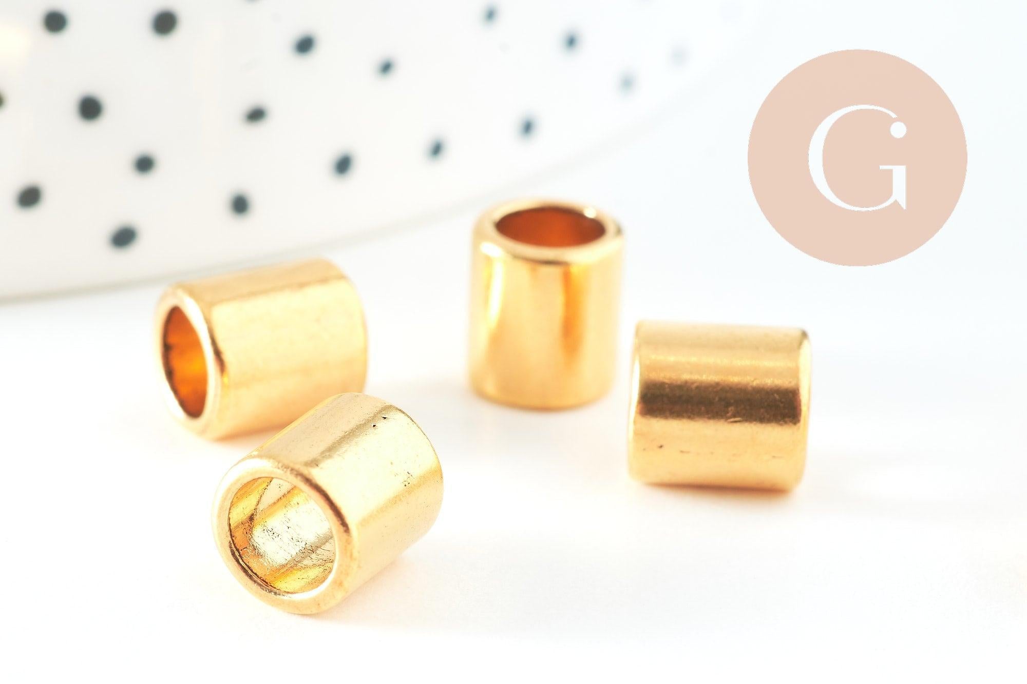 Gingerlily Perles G10741 perles tube zamac doré 9mm x50
