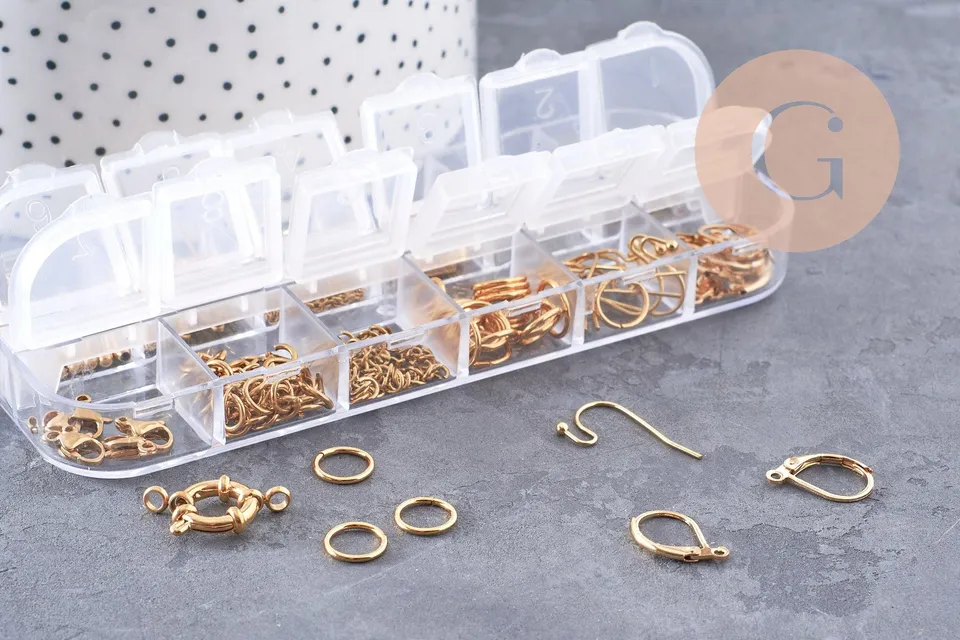 Gingerlily G10142 kit bijoux acier doré boîte 12 types