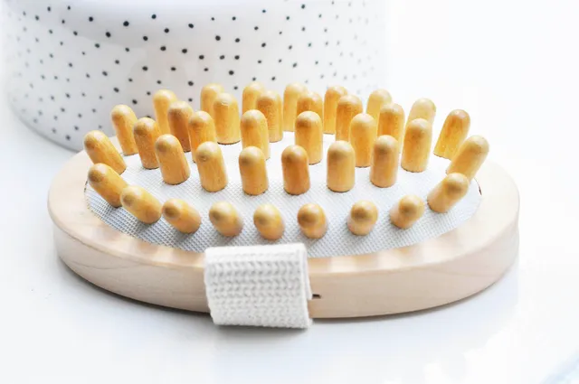 Gingerlily Brosse massage bambou naturel anti-cellulite 13cm x1