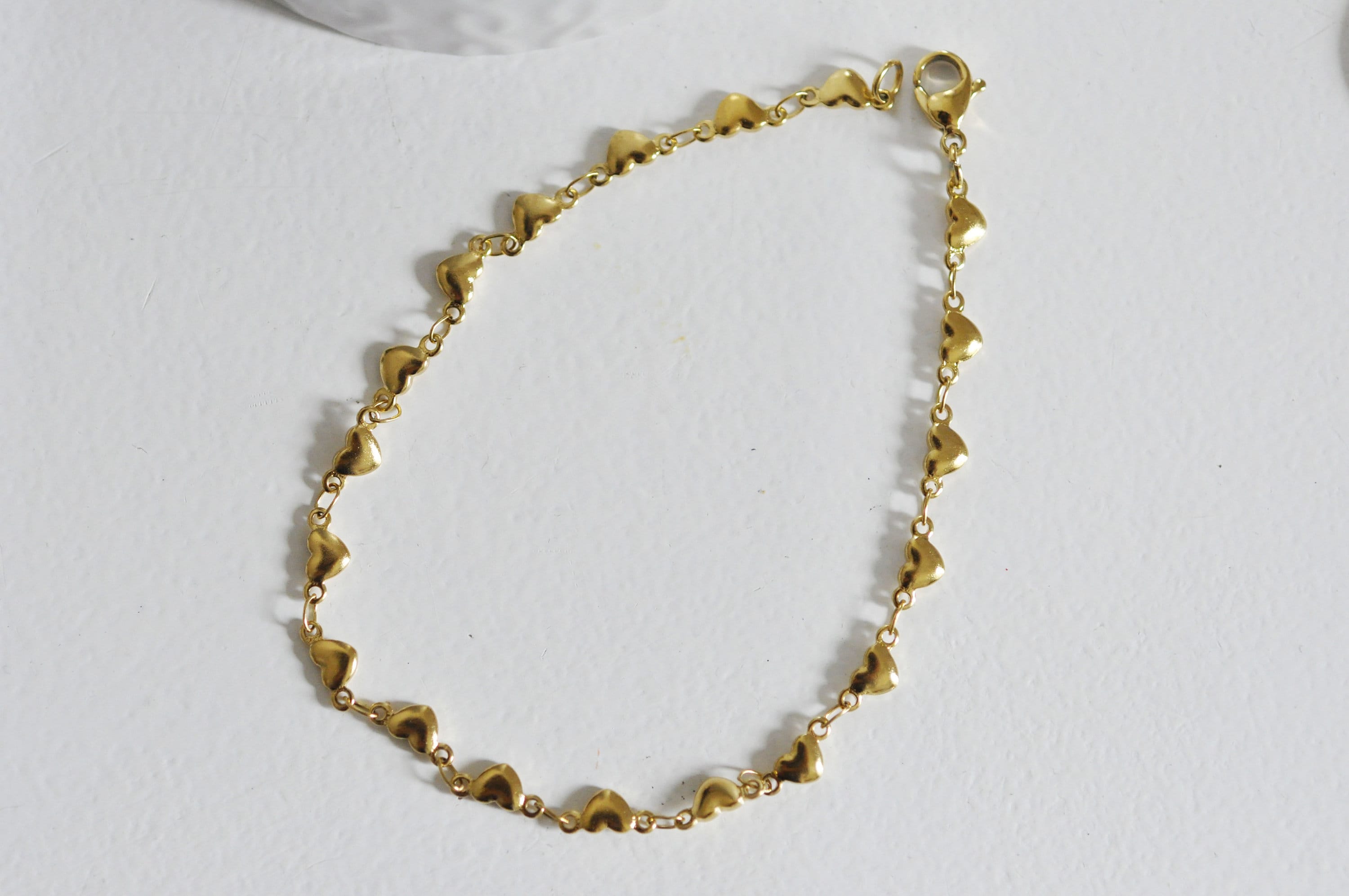 Gingerlily Bracelet coeur acier doré 14k 21 cm x1