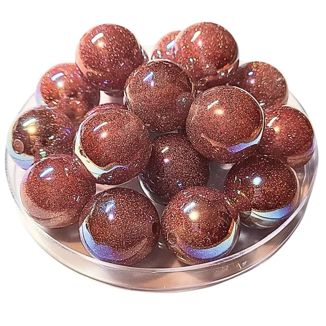 ARTSHOP Boules Glitters 267 perle acrylique 20mm pêche x10