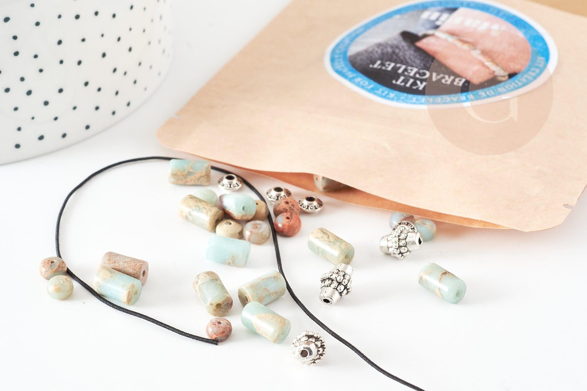 Gingerlily Kits bracelet homme jaspe marin 1 kit