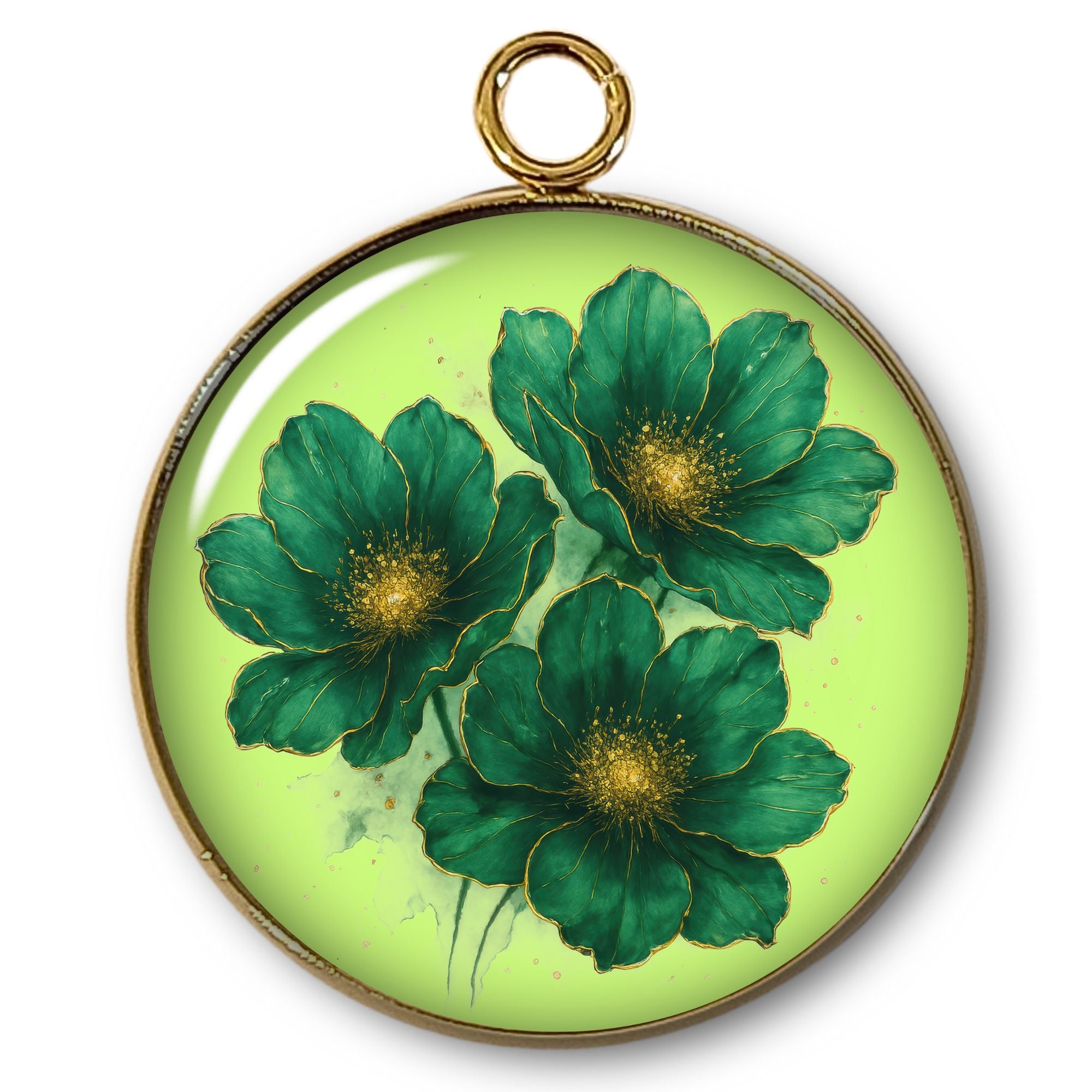 ARTSHOP Intemporel pendentif fleur doré x1