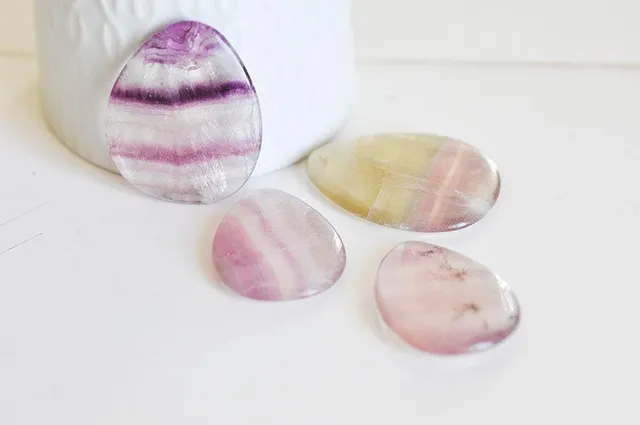 Gingerlily Pendentifs G721 pendentif fluorite naturelle ovale