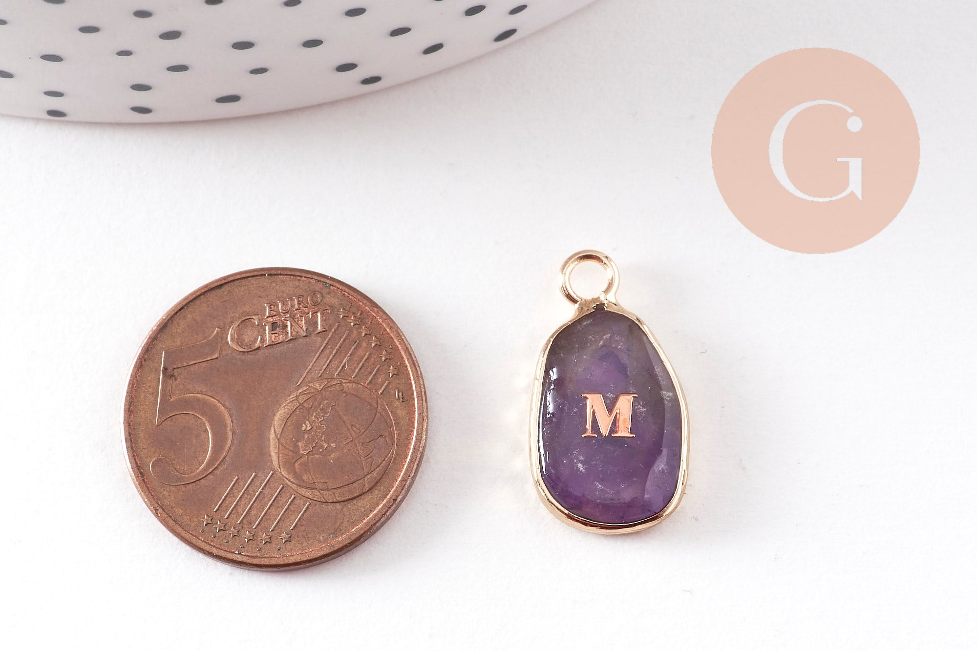 Gingerlily Pendentifs DIY Pendentif ovale G10945 pierre initiale 20 mm x1