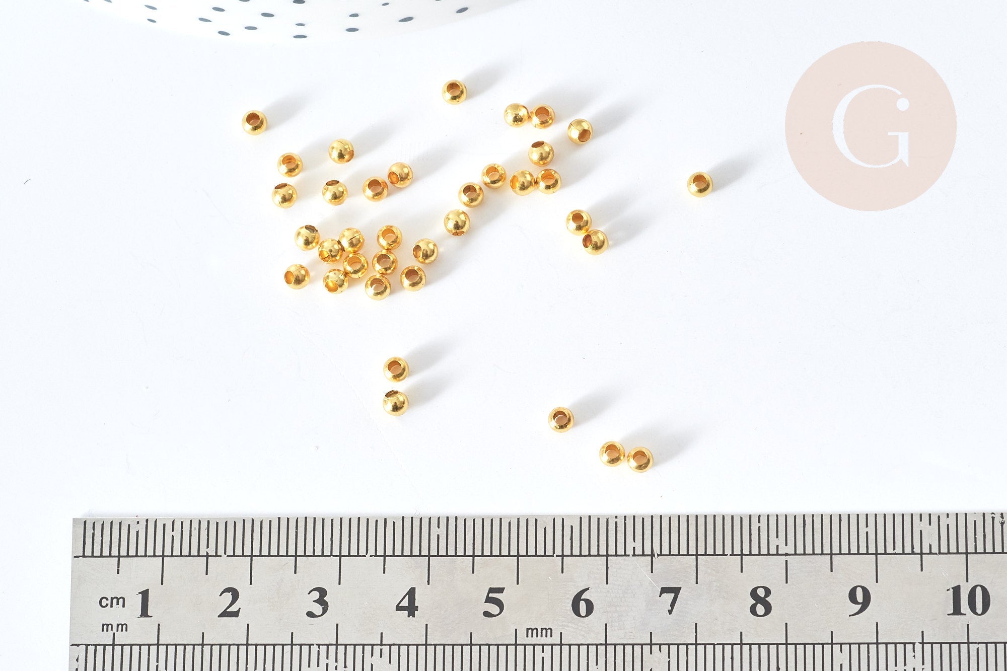 Gingerlily Perles DIY perles intercalaires G8148 laiton doré 3mm 5g