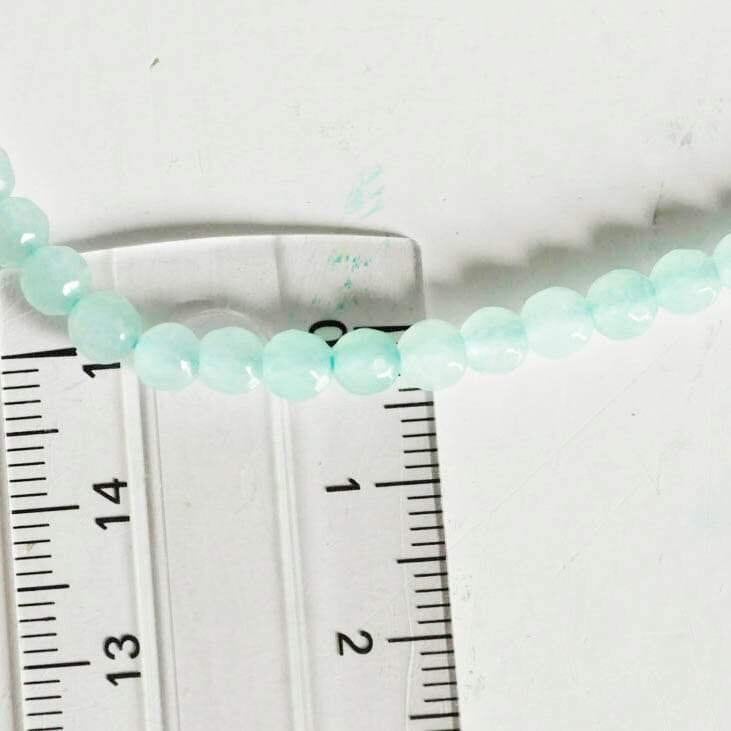 Gingerlily G668 perles jade facetté bleu turquoise 4mm fil 35cm