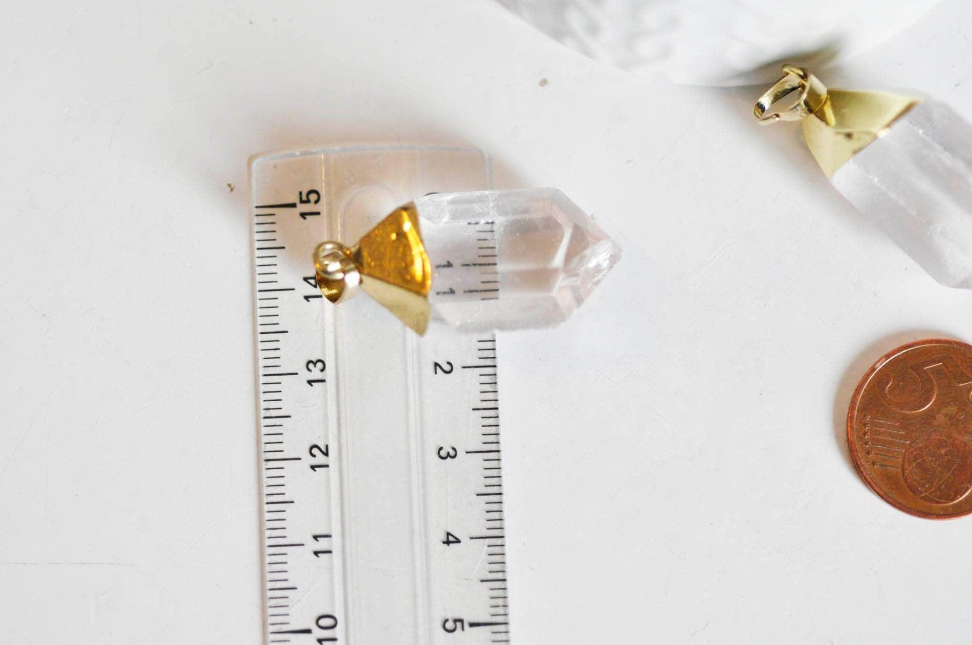 Gingerlily Pendentif pointe G1034 cristal transparent doré x1