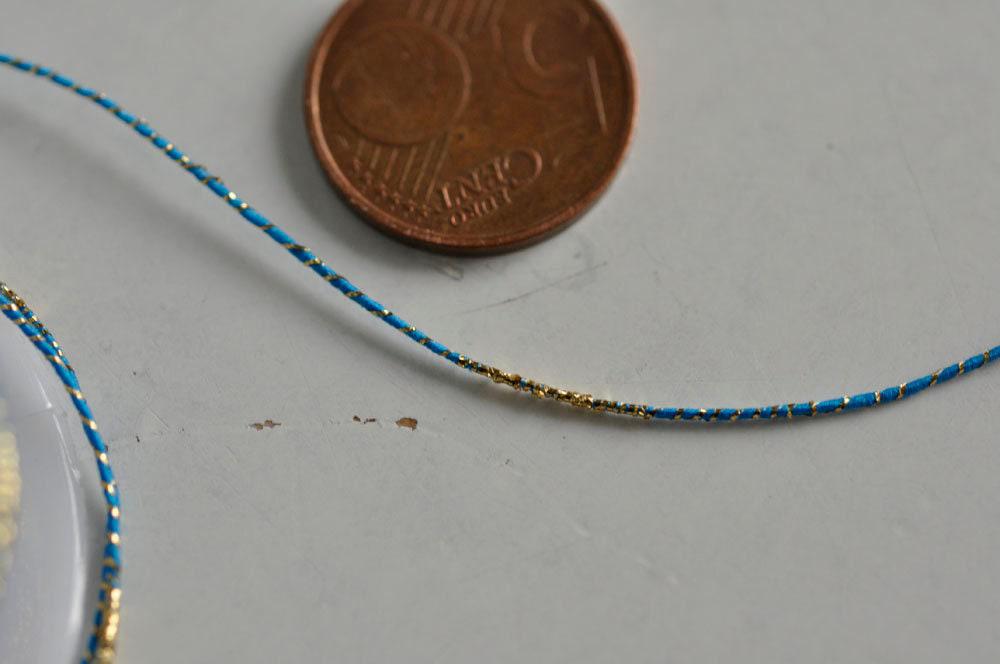 Gingerlily Perles cordon bleu or nylon 1.5mm 1m G301