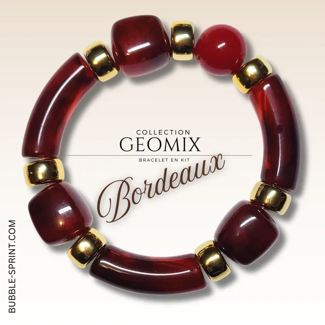 ARTSHOP GEOMIX kit bracelet bordeaux acrylique complet