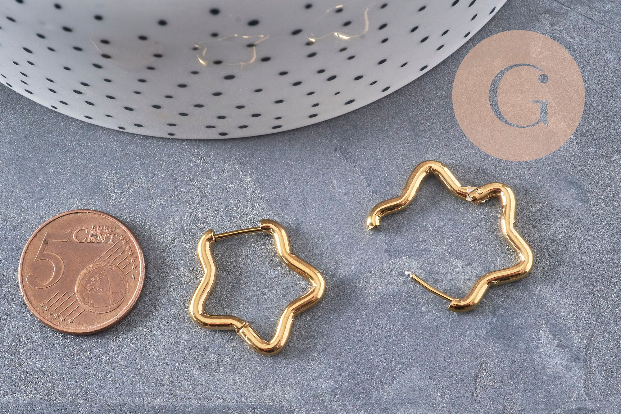 Gingerlily G10966 créoles étoile dorées 23mm la paire