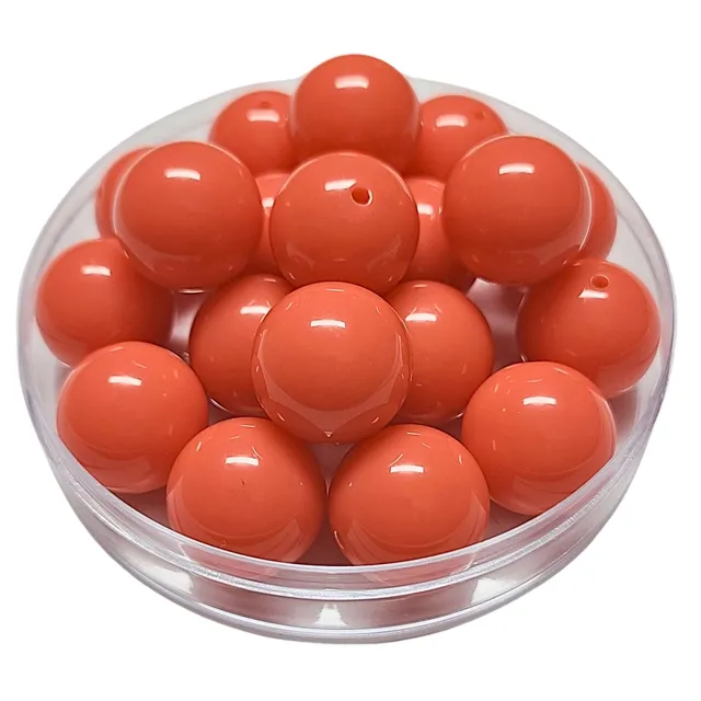 ARTSHOP Boules 20MM Perles acrylique corail foncé x10 brillantes