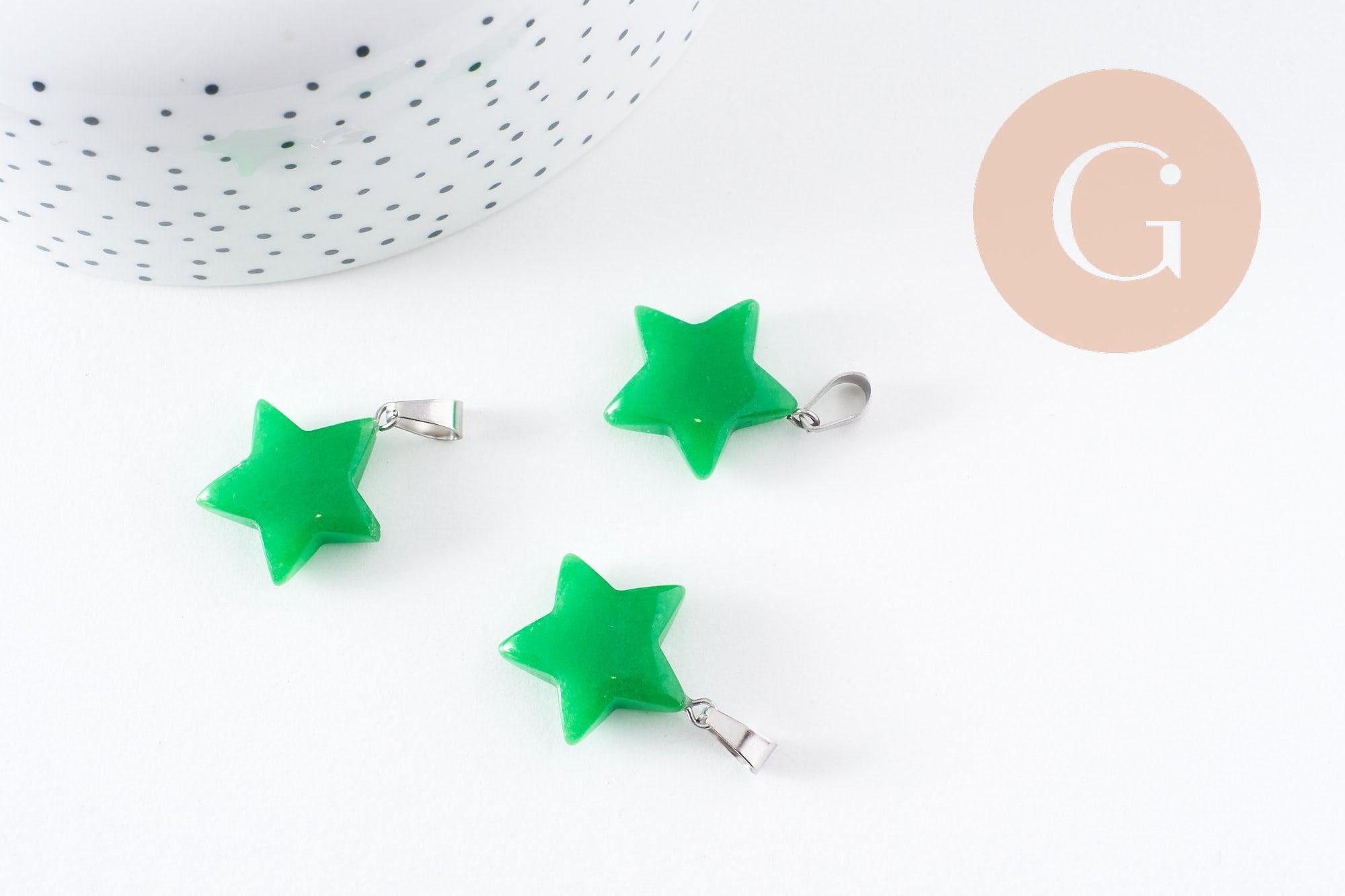 Gingerlily Pendentifs G10072 pendentif étoile jade vert 22mm