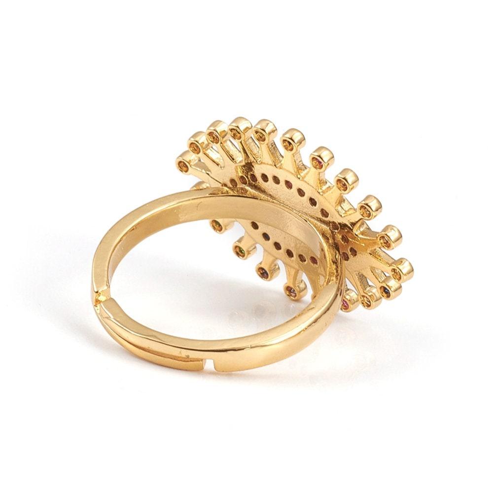 Gingerlily Apprêts G4244 bague réglable oeil noir