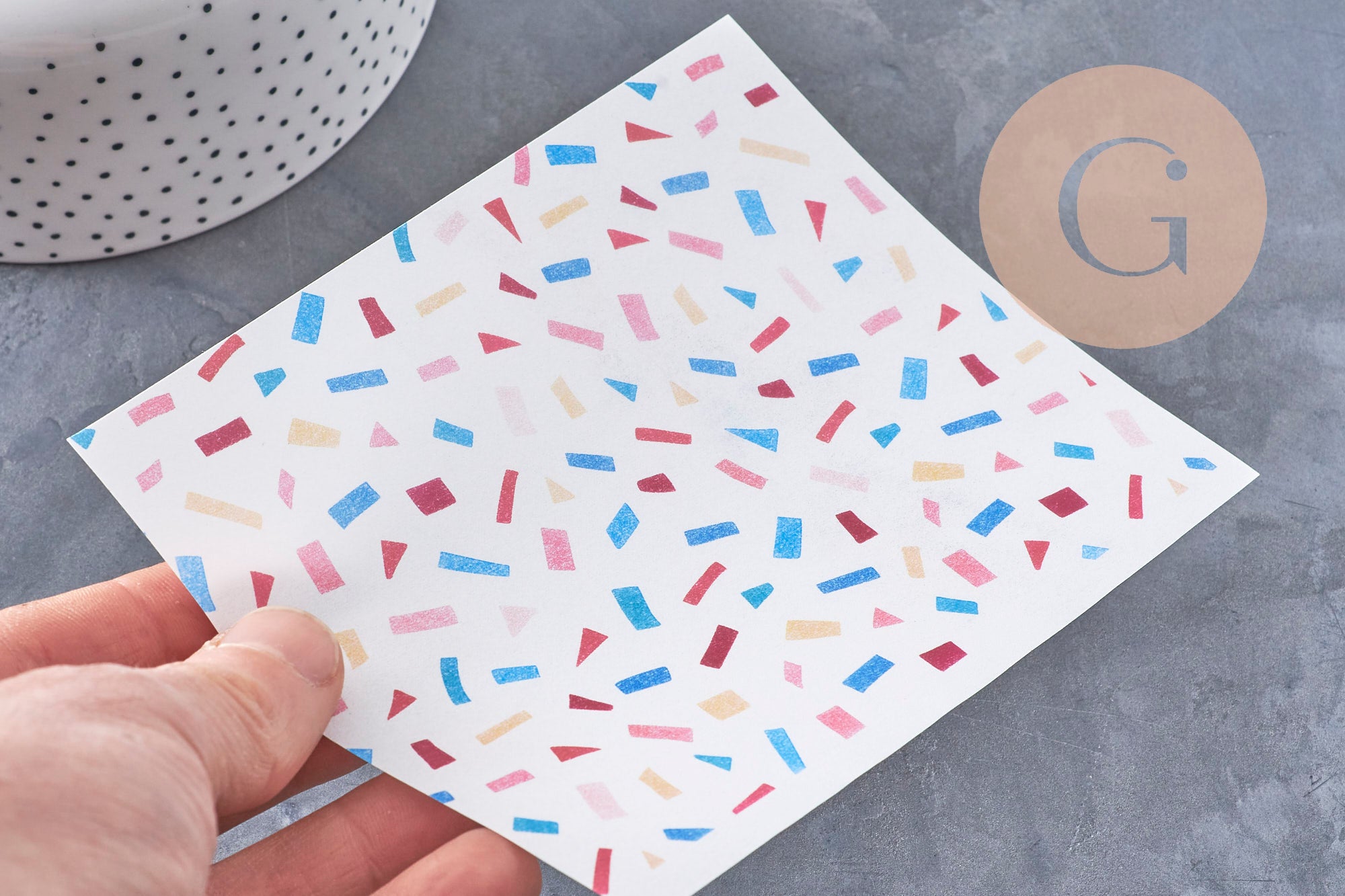 Gingerlily Pâte polymère G11015 feuille transfert confetti 14x10cm