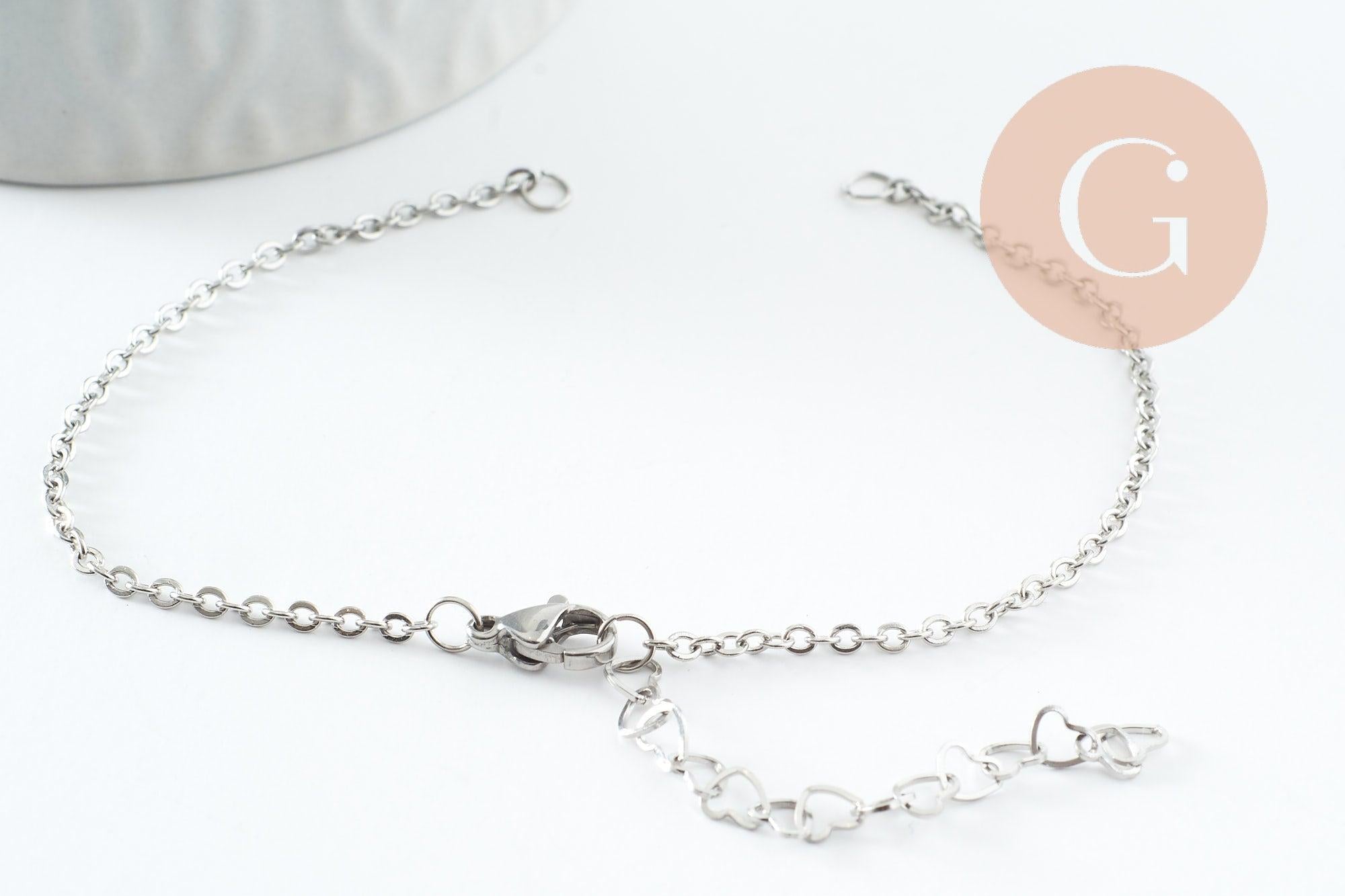 Gingerlily Apprêts DIY base bracelet acier 18cm G9499