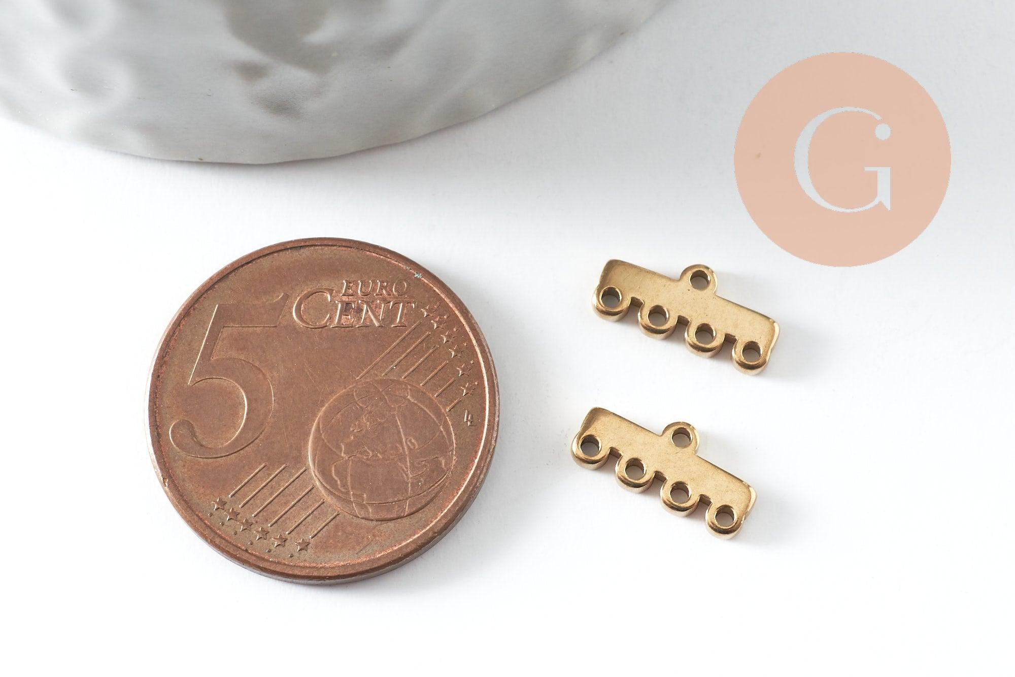 Gingerlily Apprêts intercalaire 5 rangs doré 11,5 mm x2