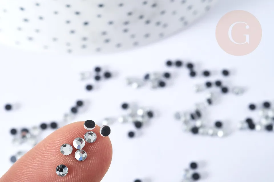 Gingerlily Cabochons strass cristal AB blanc 4,8mm 1g