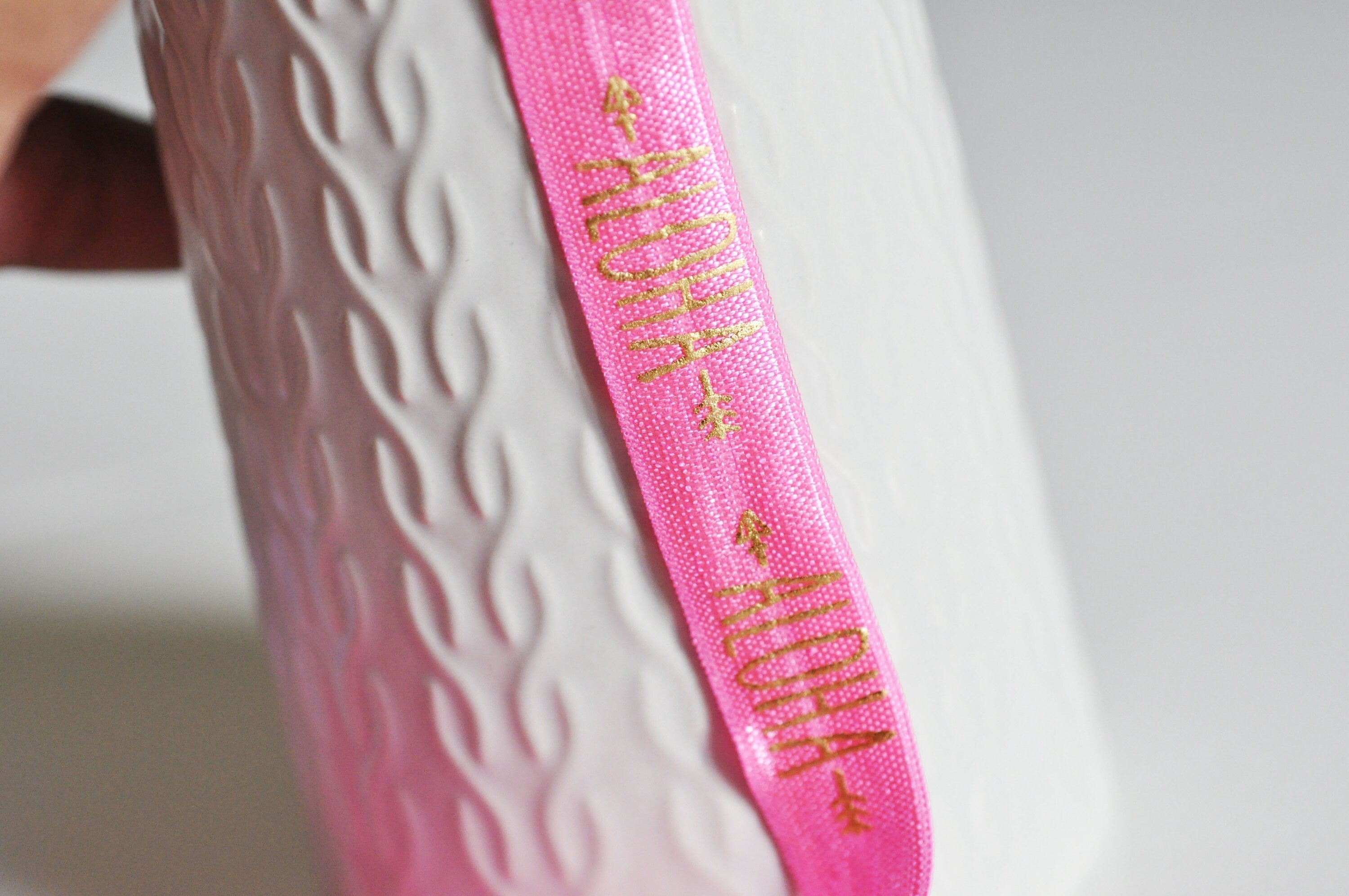 Gingerlily Cordons ruban élastique ALOHA rose or 16mm 1 mètre