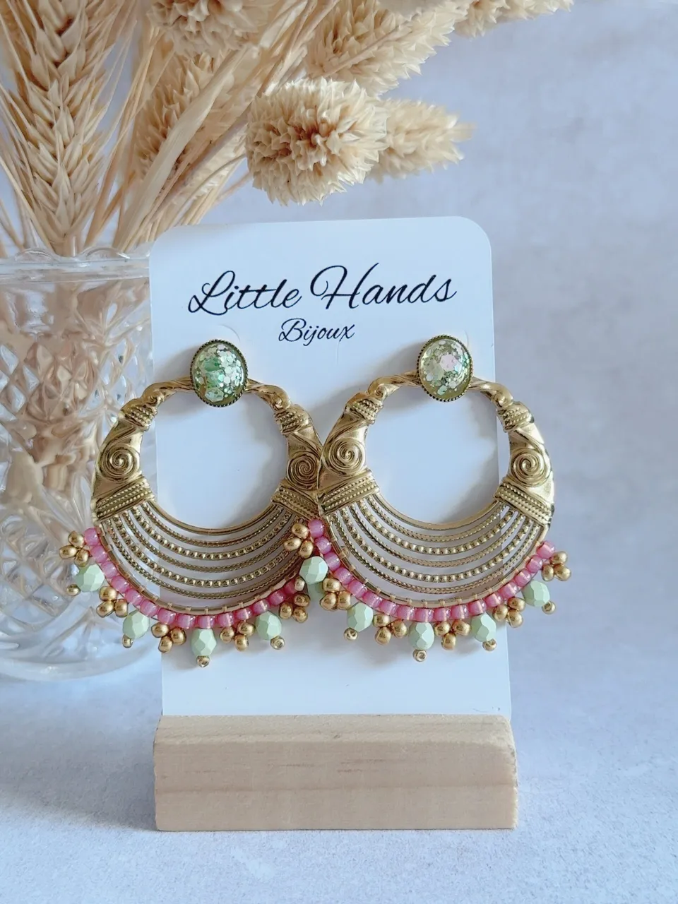 Little Hands Bijoux Sienna boucles d'oreilles Mint Blossom fleur