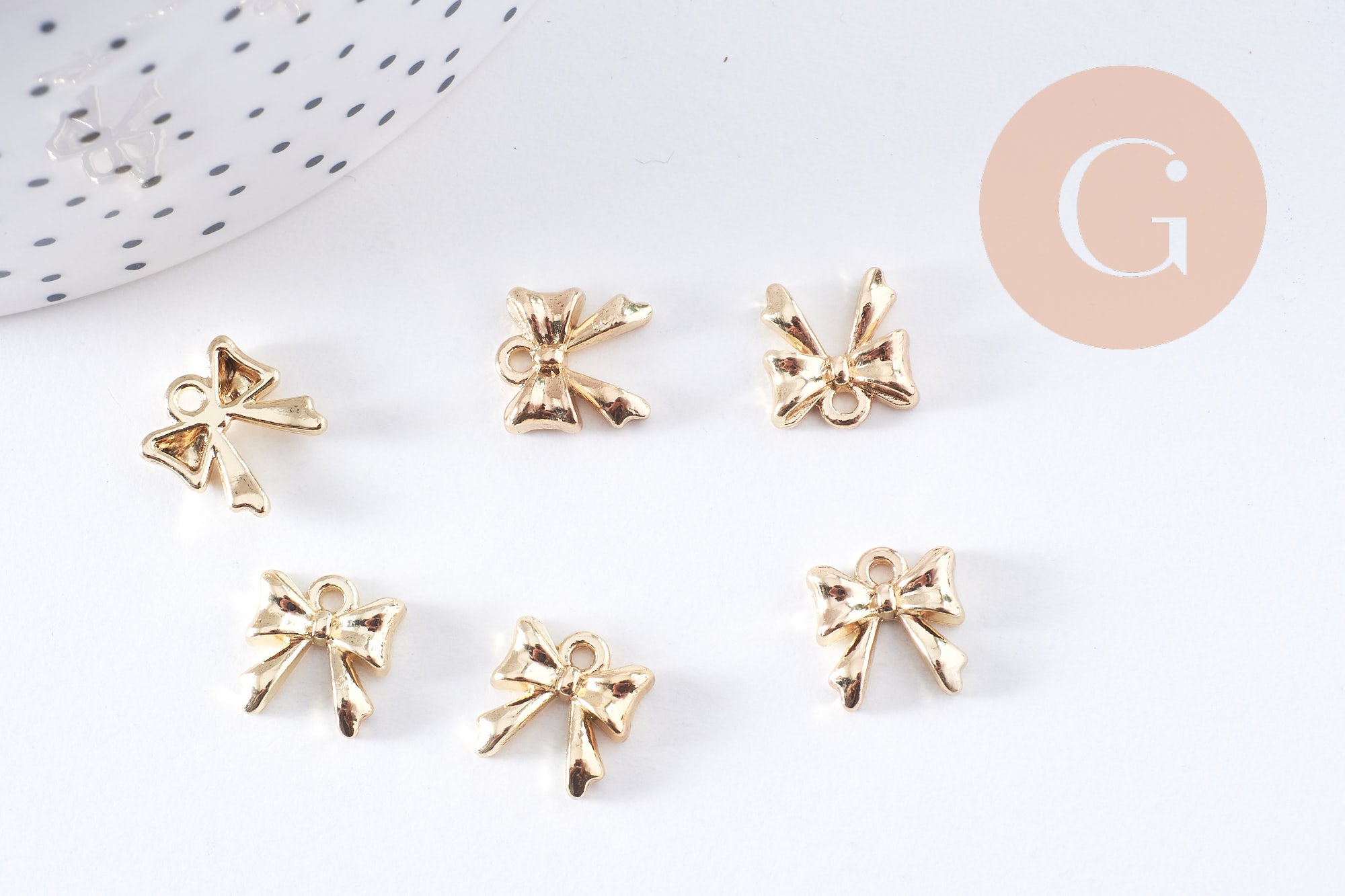 Gingerlily Pendentifs G10651 noeud papillon zamac doré x2
