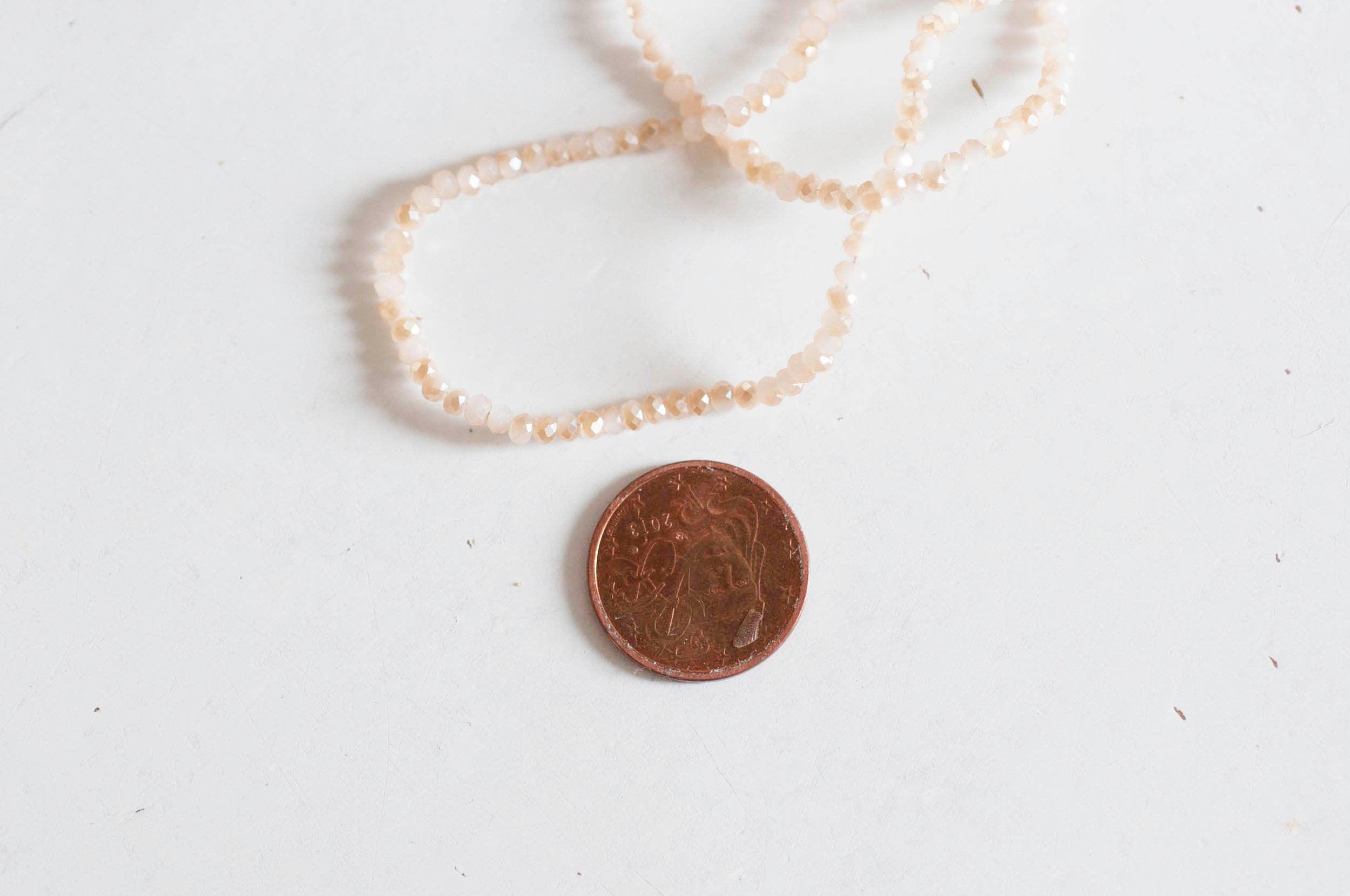 Gingerlily Toupies Cristal Beige Irisé 2,5mm Fil 200 Perles