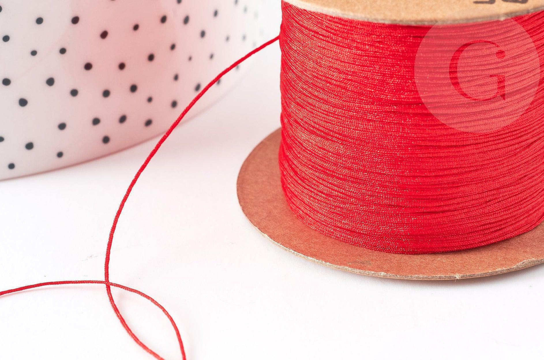 Gingerlily Fil de jade nylon rouge 0.4mm 1m
