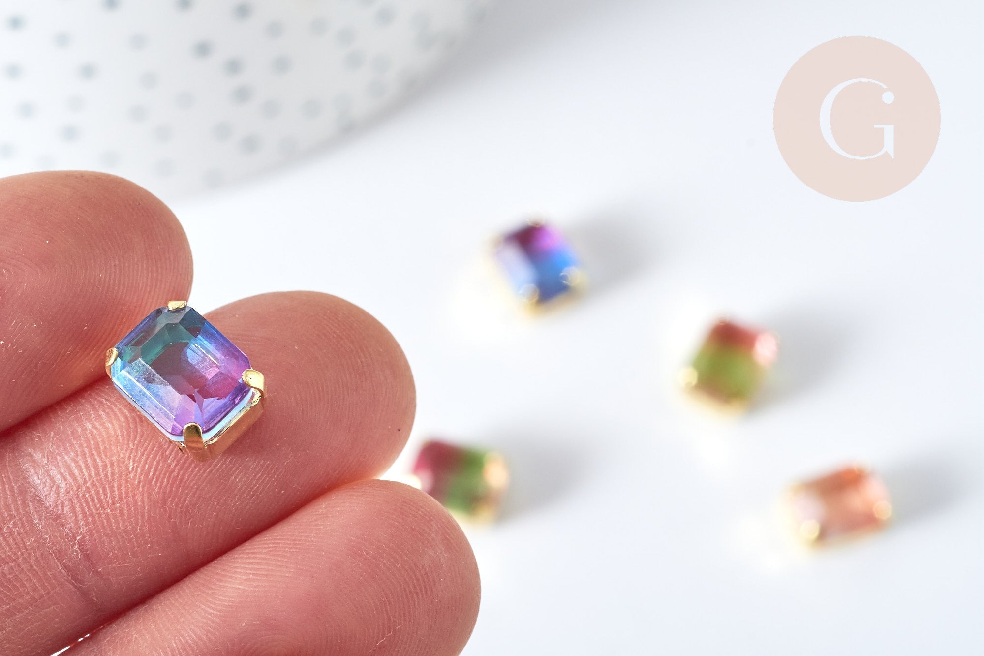 Gingerlily Cabochon cristal rectangle transparent 8x10mm