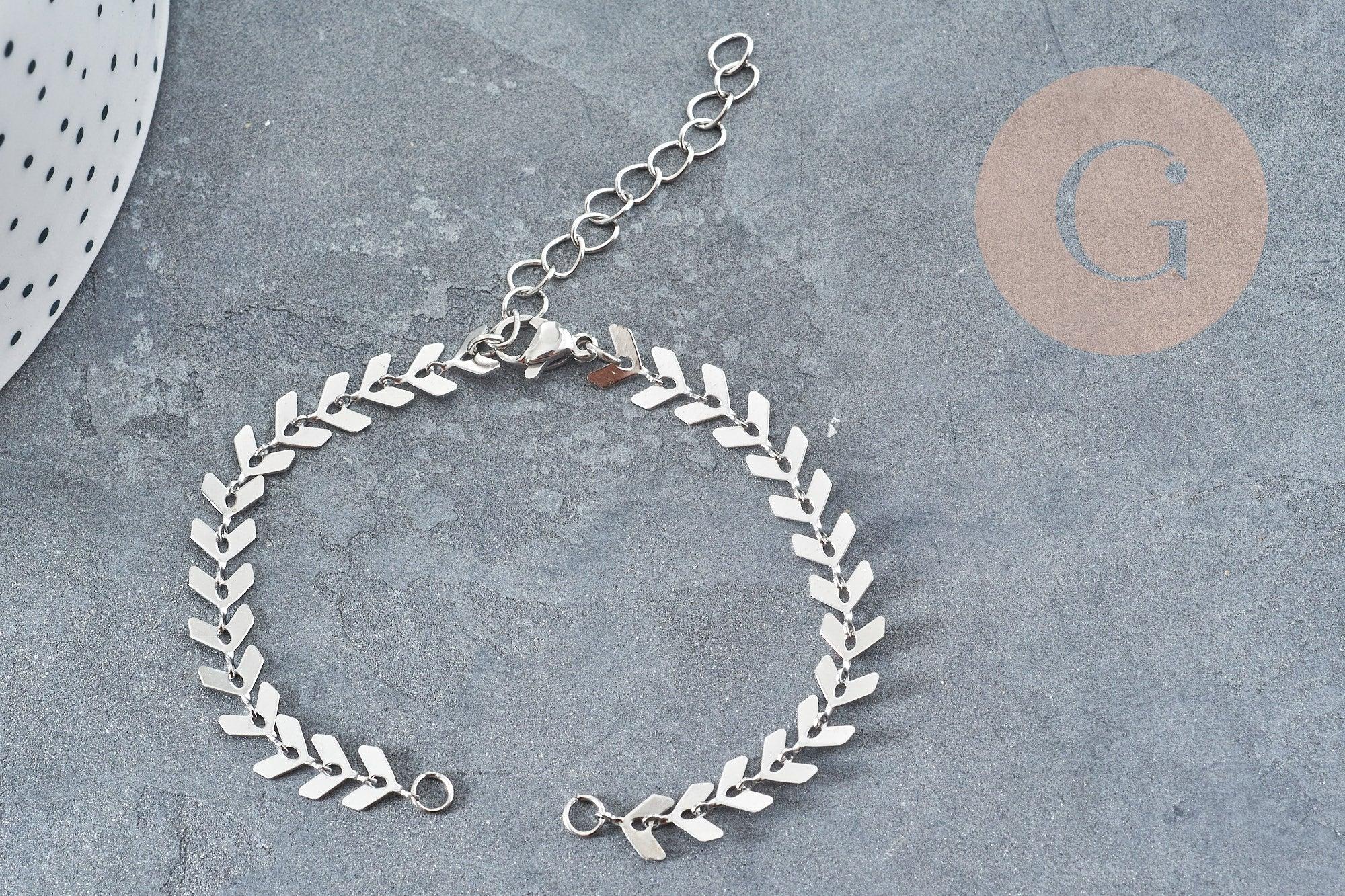 Gingerlily Apprêts G9048 base bracelet chaîne épis acier 15,7cm