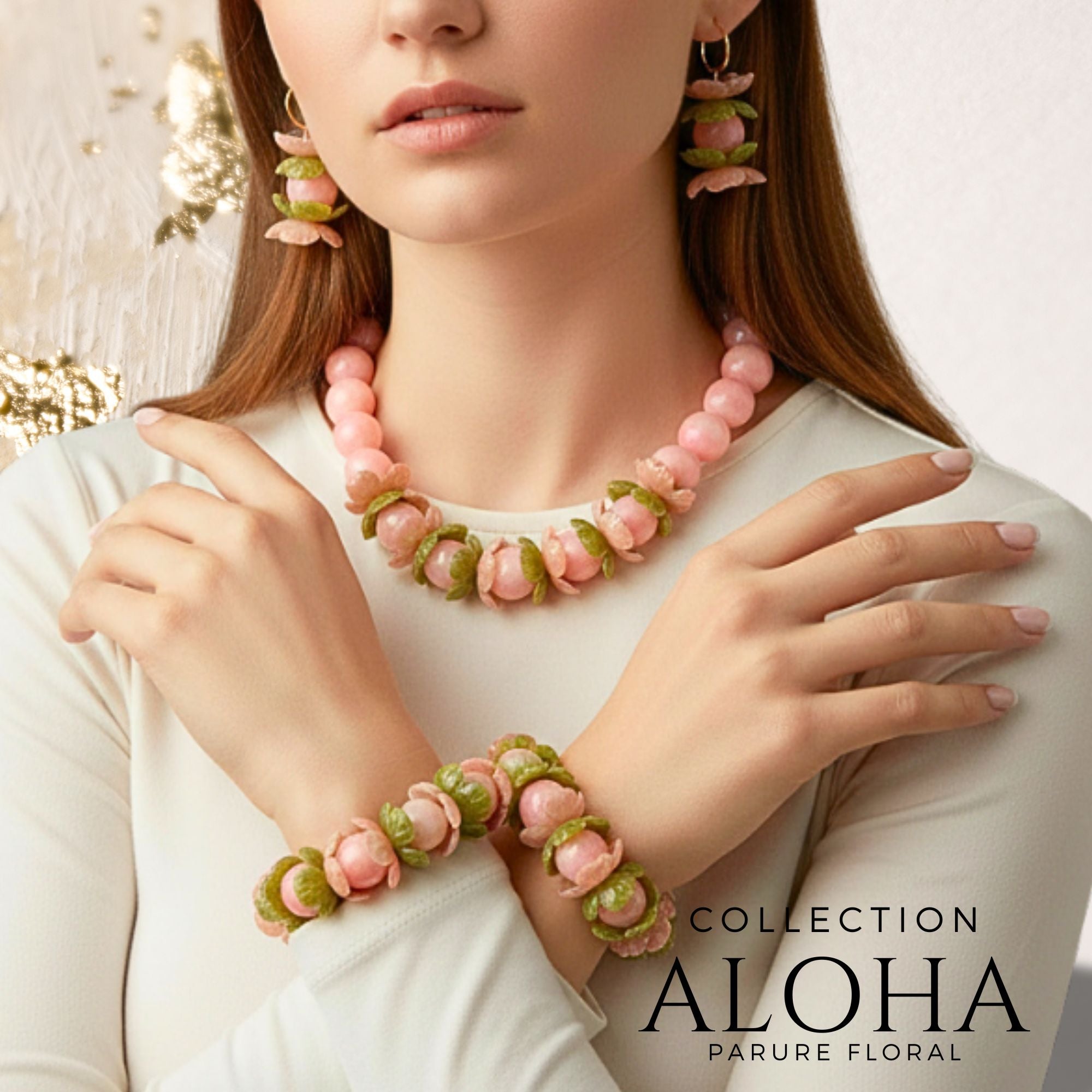 ARTSHOP Aloha kit bracelet romance dorée acrylique
