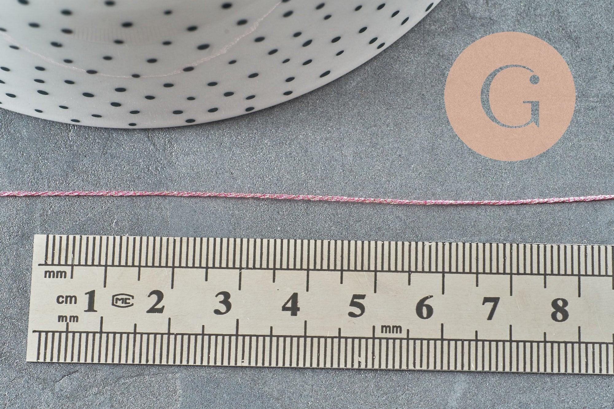 Gingerlily Fil Rose Irisé Métallisé 0.6mm 5 Mètres