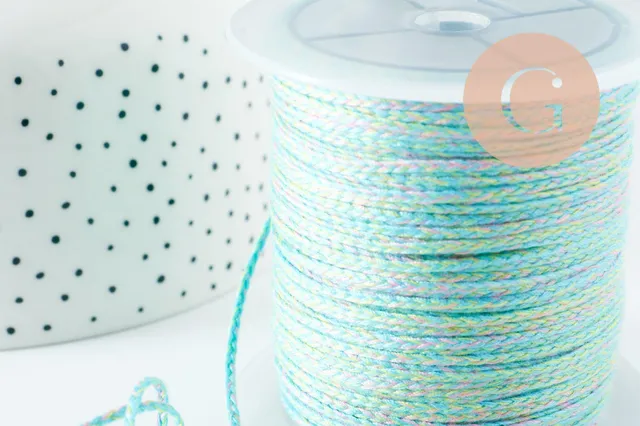 Gingerlily G9882 cordon tressé turquoise 2mm polyester 1m