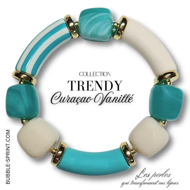 ARTSHOP Trendy Curaçao vanillé bracelet kit bleu