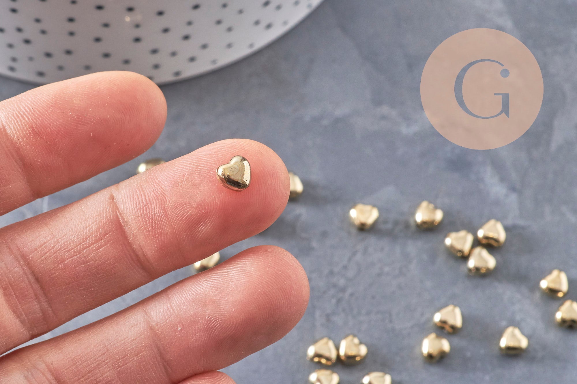 Gingerlily Perles cœur doré 5,5 mm perle plastique 10 g