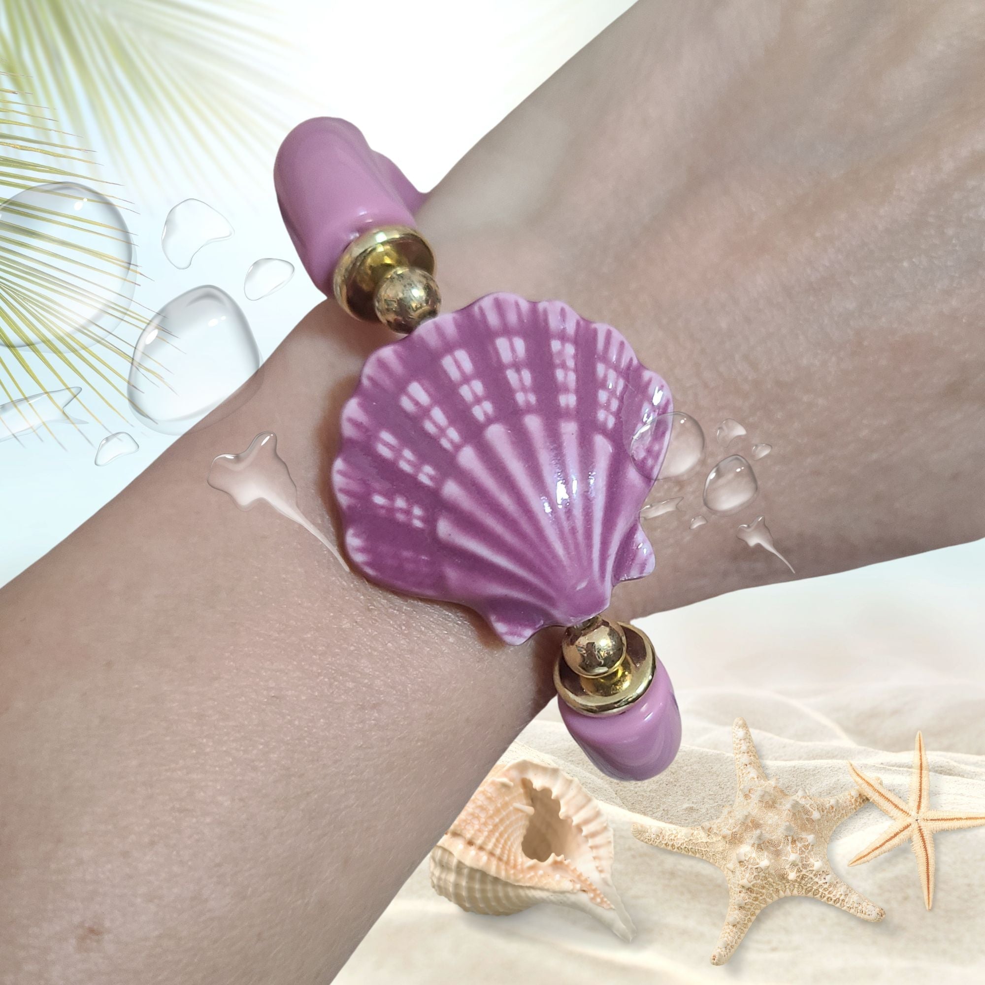 ARTSHOP Strass 3 Coquillage Céramique Marine x1 Perle 3D