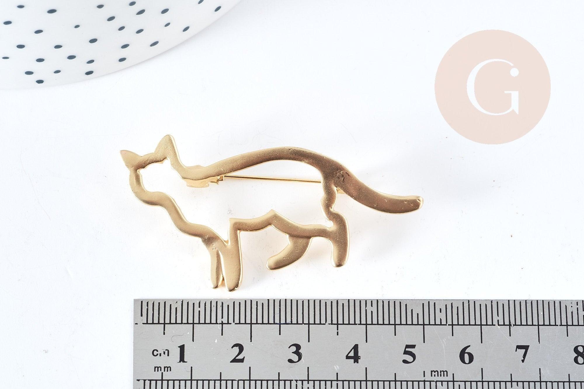 Gingerlily Broche chat zamac doré 54mm x1
