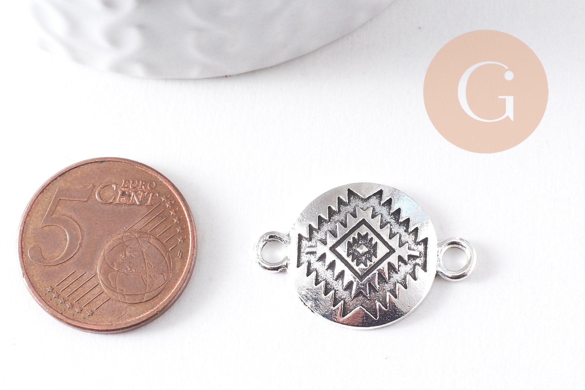 Gingerlily Pendentifs connecteur rond zamac 26 mm x2 platine