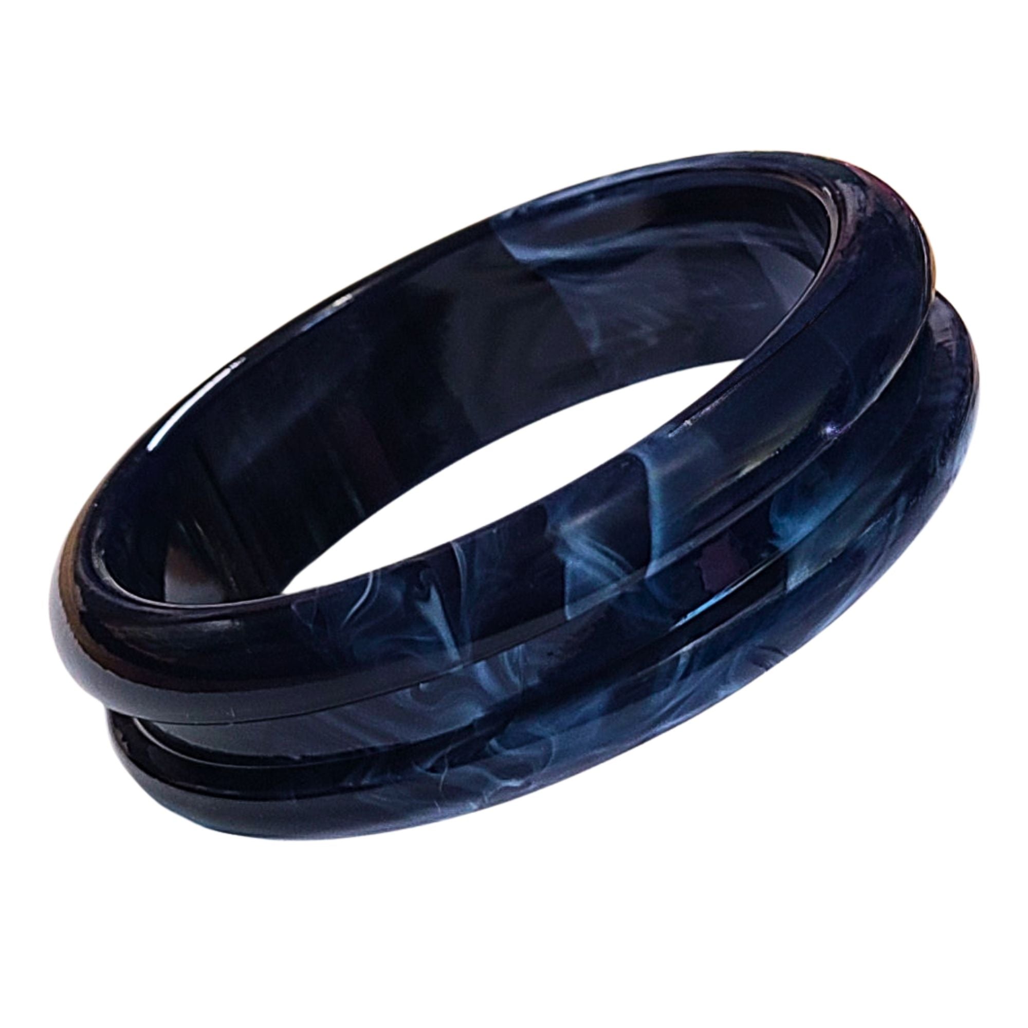 ARTSHOP Bracelets Interchangeables acrylique bleu marbré x1