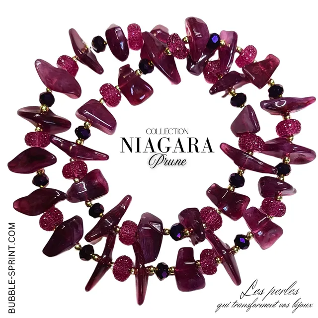 ARTSHOP Niagara Prune collier violet monté 52 cm