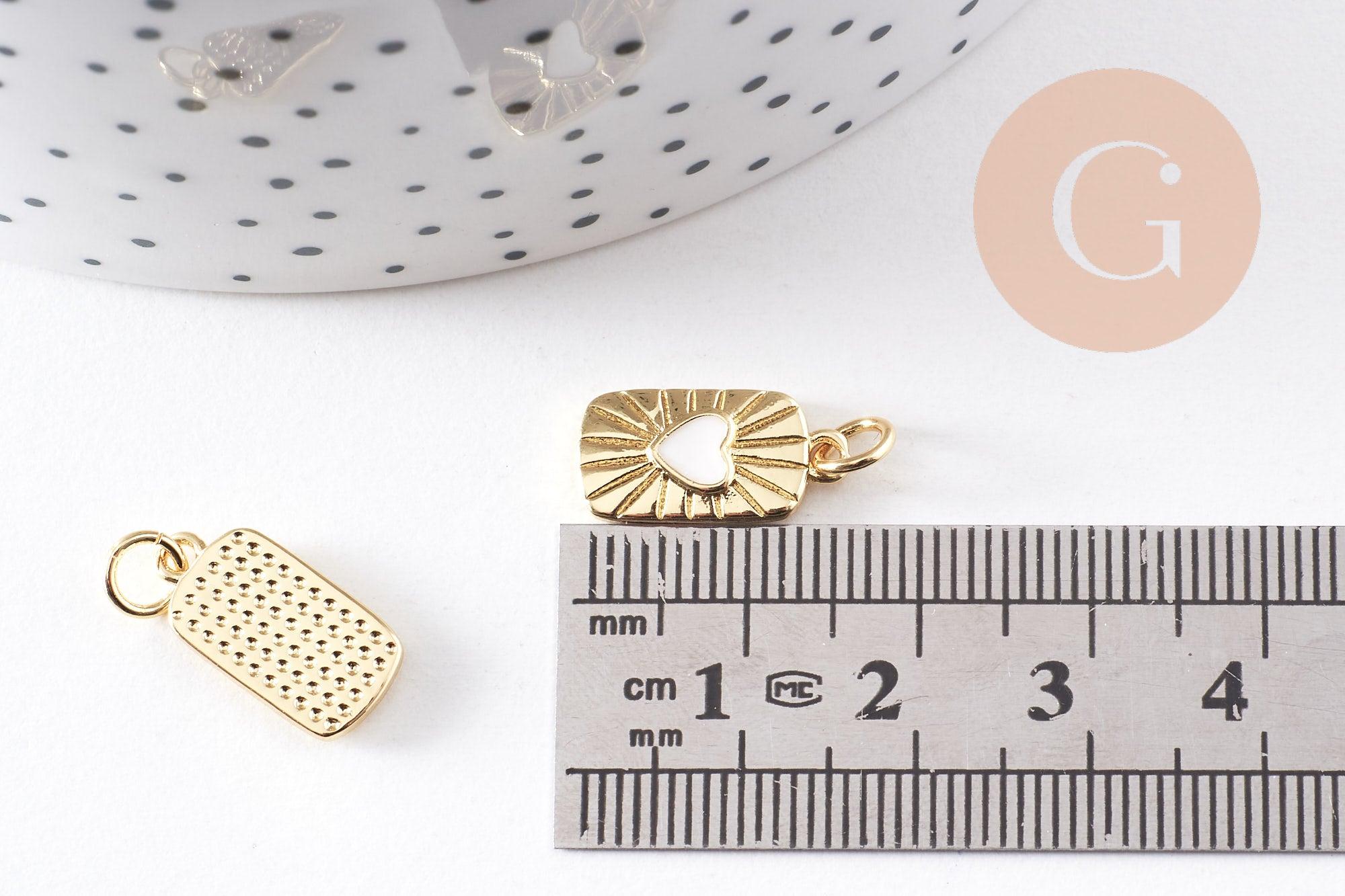 Gingerlily Pendentifs Cœur Nacre Laiton Doré 16.5mm x1
