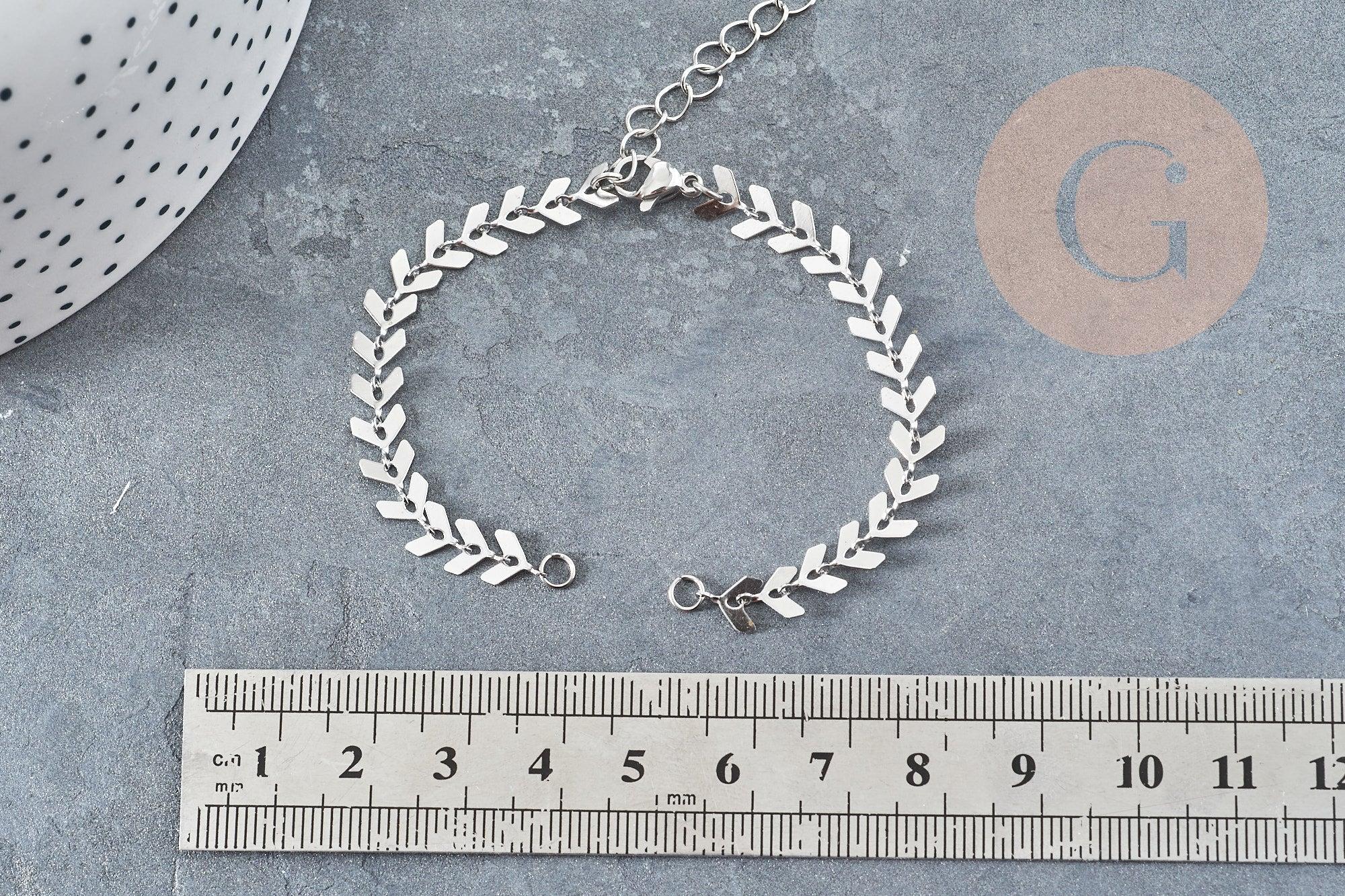 Gingerlily Apprêts G9048 base bracelet chaîne épis acier 15,7cm