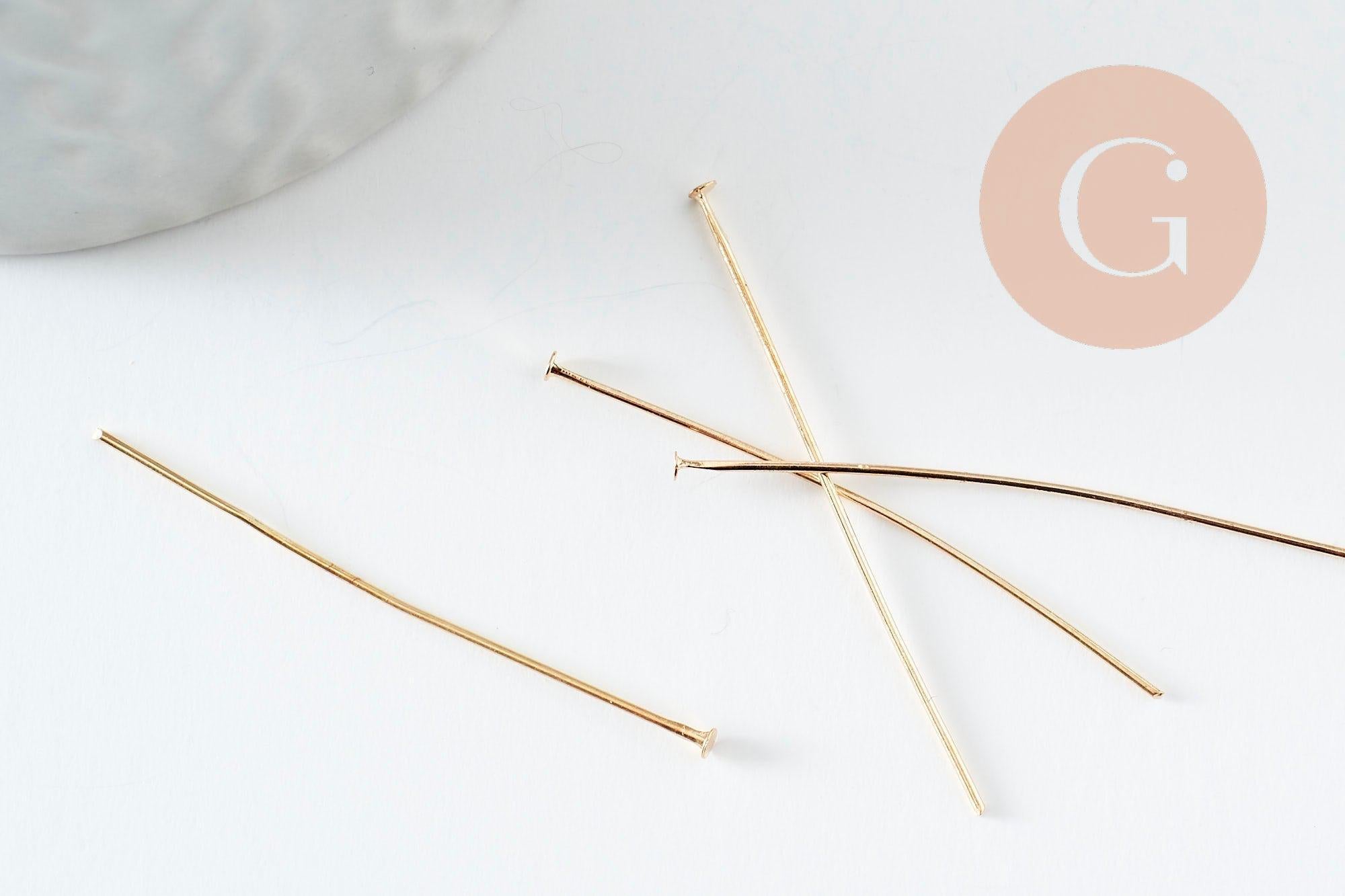 Gingerlily Apprêts G9469 tiges tête clou doré 40mm 10g
