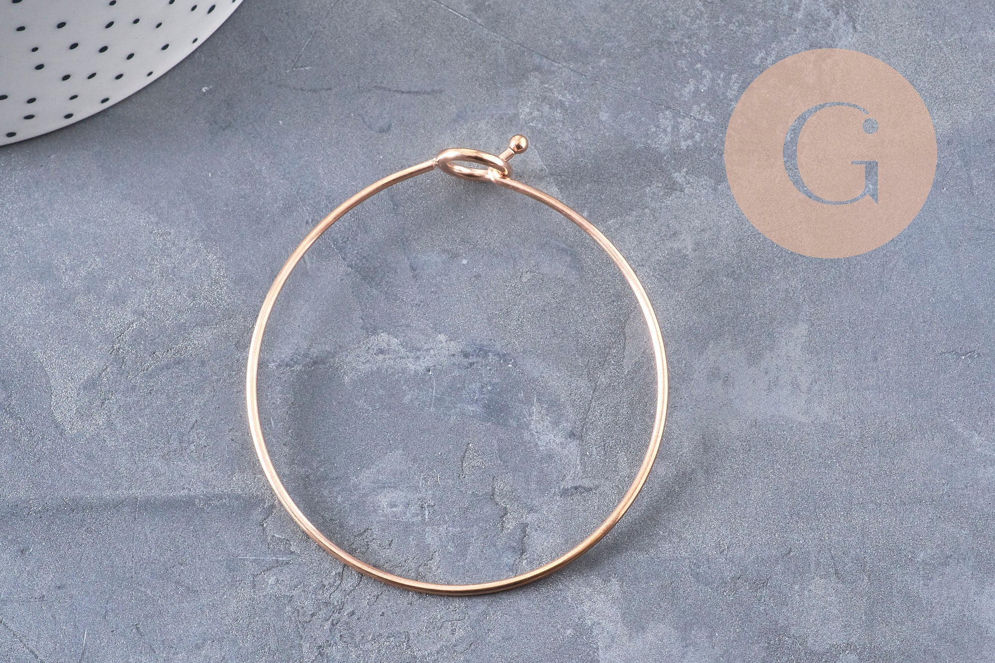 Gingerlily G11029 bracelet jonc ouvrable or rose 60mm acier