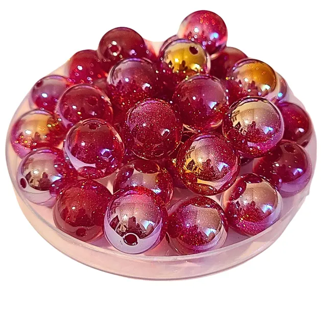ARTSHOP Boules Glitters 270 Glitter perle x15 Cerise AB 16MM